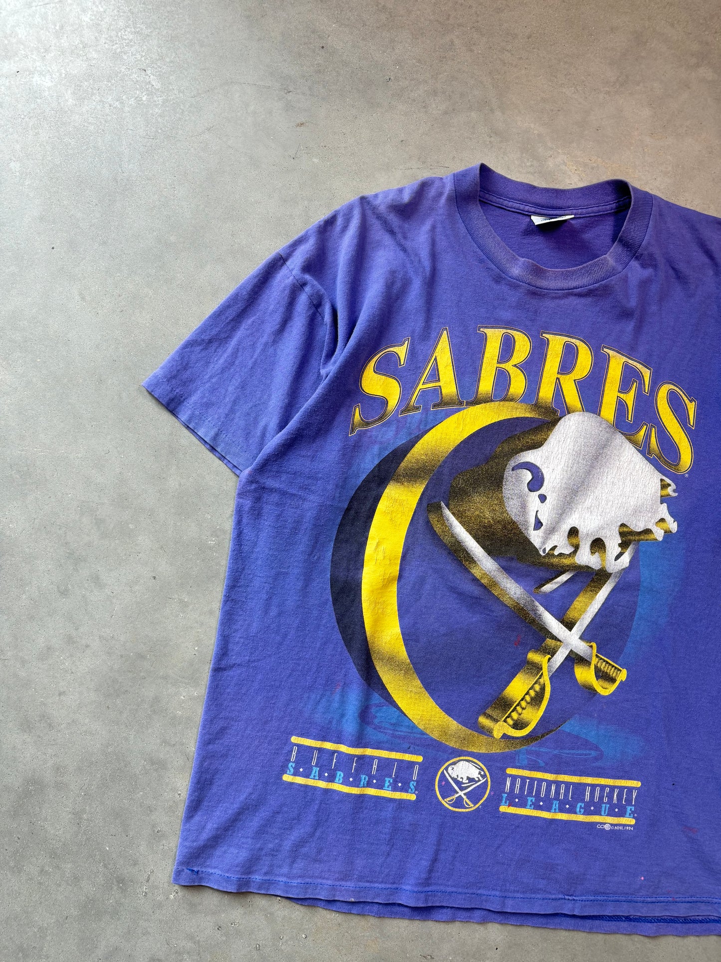 1994 Buffalo Sabres Vintage CCM Big Logo NHL Hockey Tee (XL)