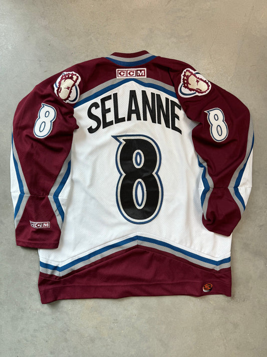 90’s Colorado Avalanche Teemu Selanne Vintage CCM NHL Authentic Hockey Jersey (XL)