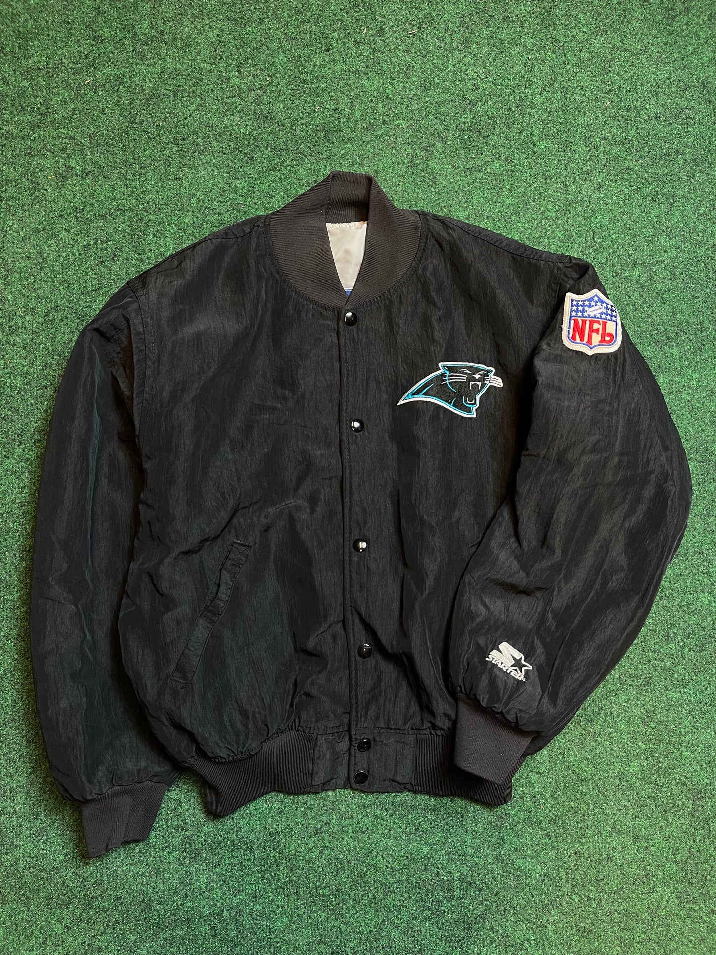 90’s Carolina Panthers Vintage NFL Satin Starter Jacket (Medium)