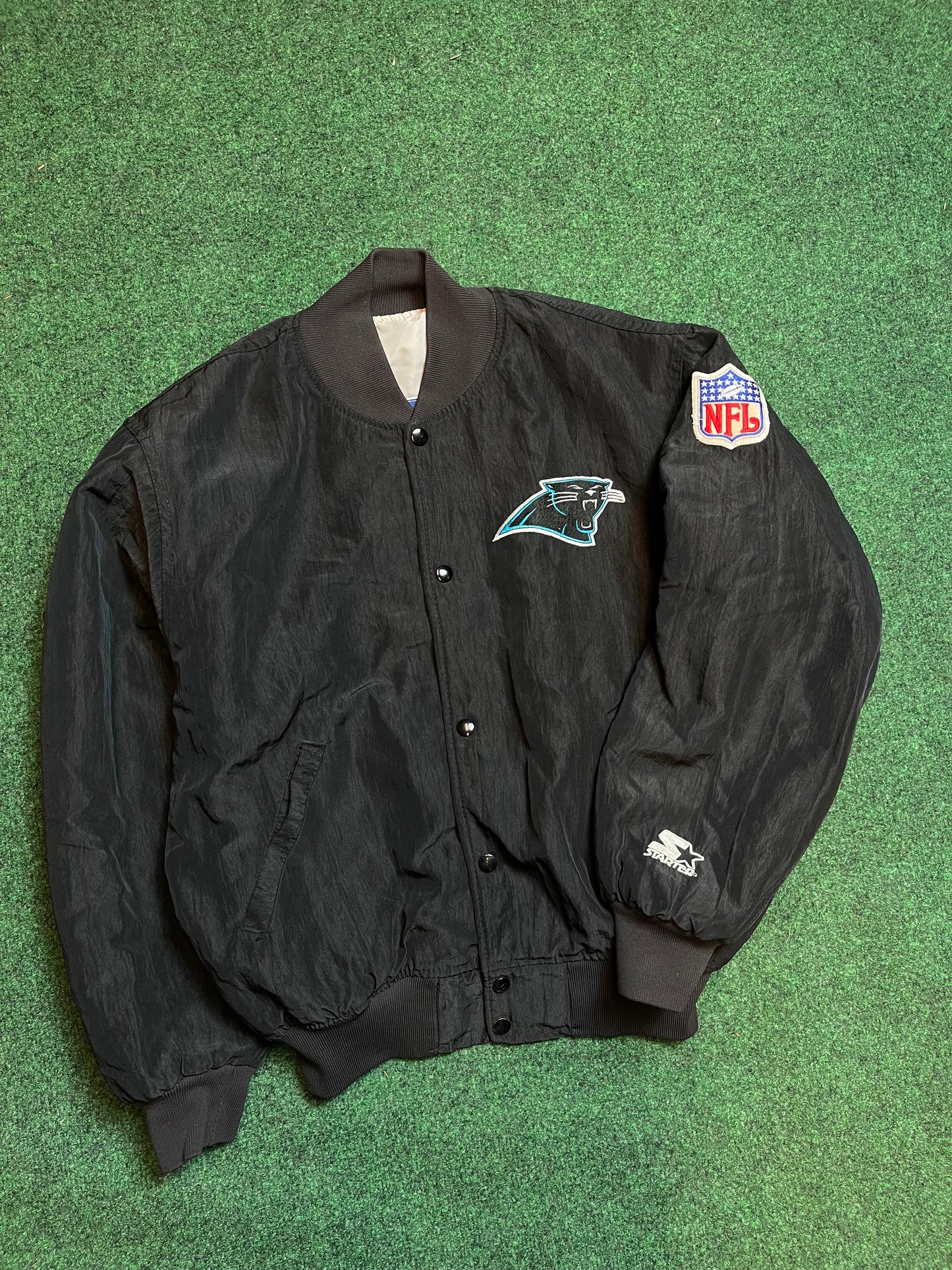 90’s Carolina Panthers Vintage NFL Satin Starter Jacket (Medium)