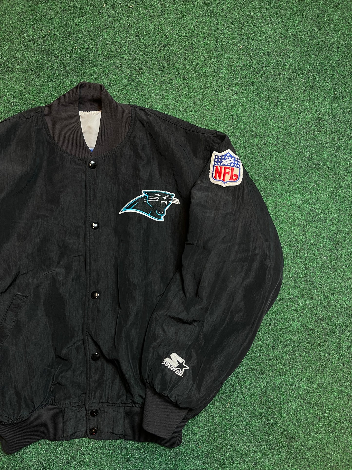 90’s Carolina Panthers Vintage NFL Satin Starter Jacket (Medium)