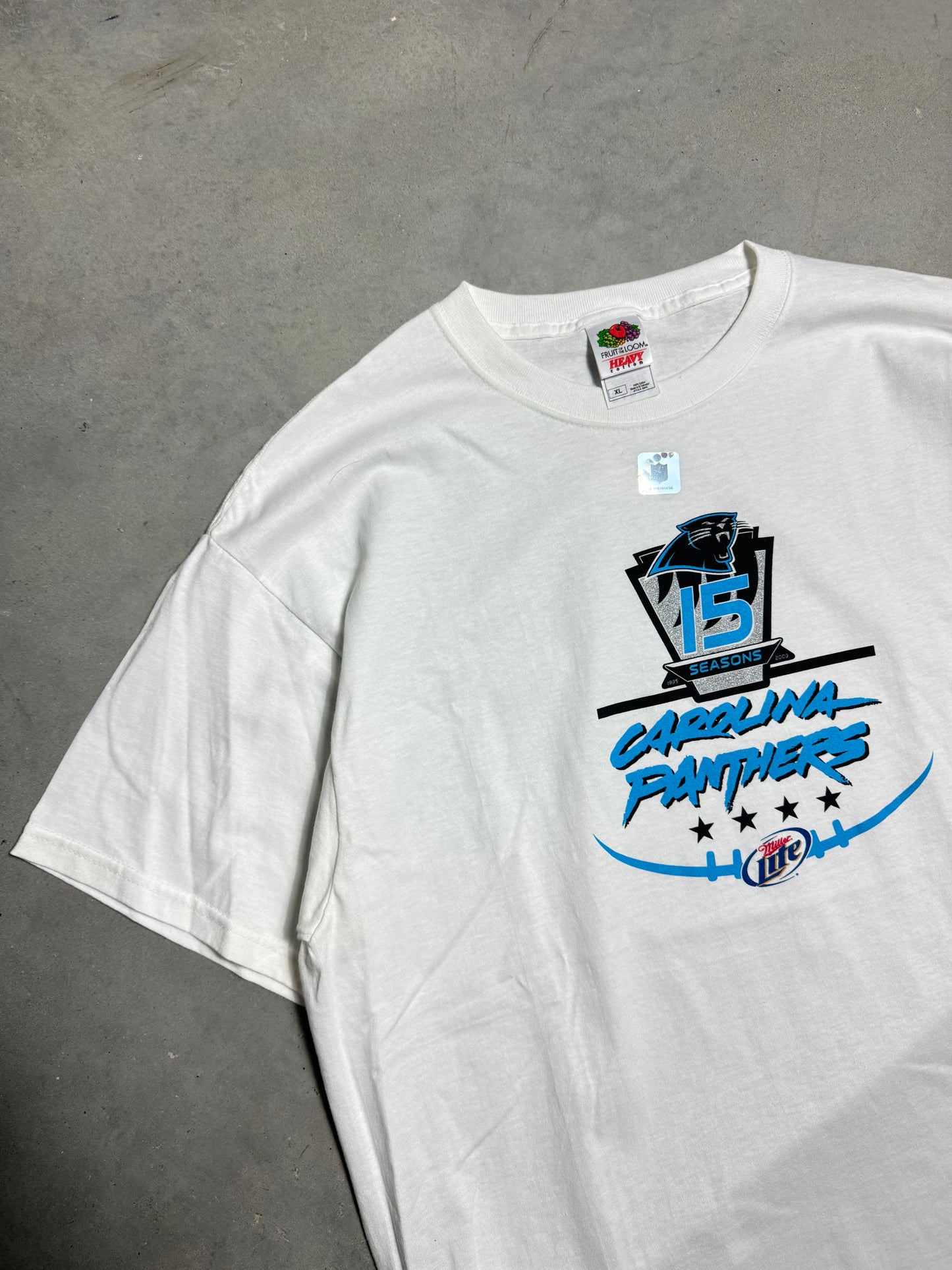 2009 Carolina Panthers x Miller Lite 15th Team Anniversary Vintage NFL Tee - Deadstock (XL)