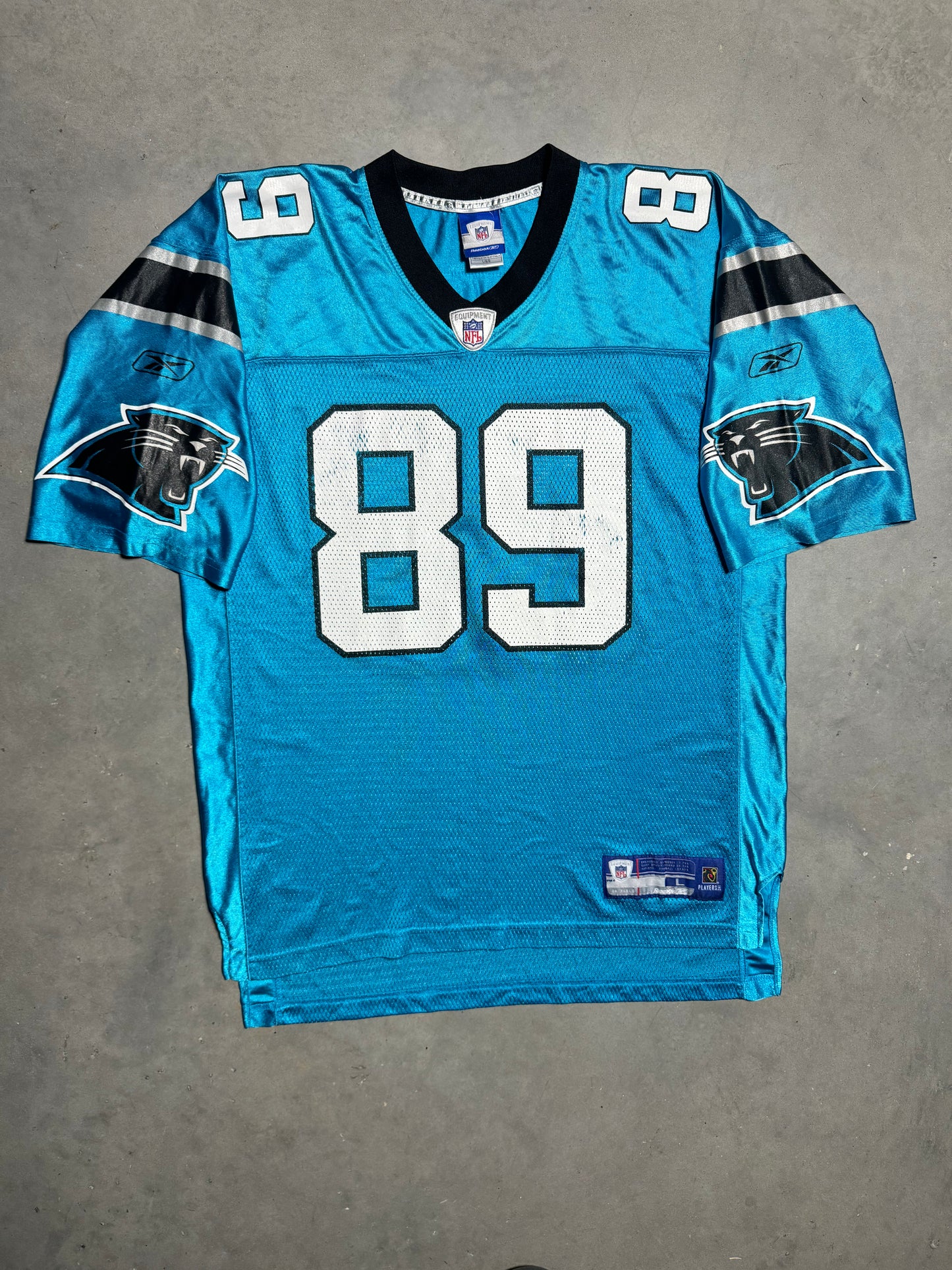 00’s Carolina Panthers Steve Smith Electric Blue Alternate Reebok NFL Jersey (Large)