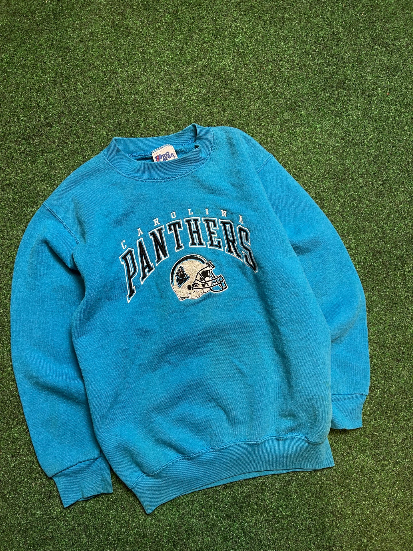 90’s Carolina Panthers Vintage Pro Player Embroidered Crewneck (XS)