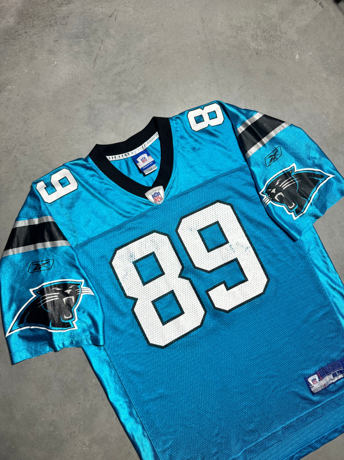 00’s Carolina Panthers Steve Smith Electric Blue Alternate Reebok NFL Jersey (Large)