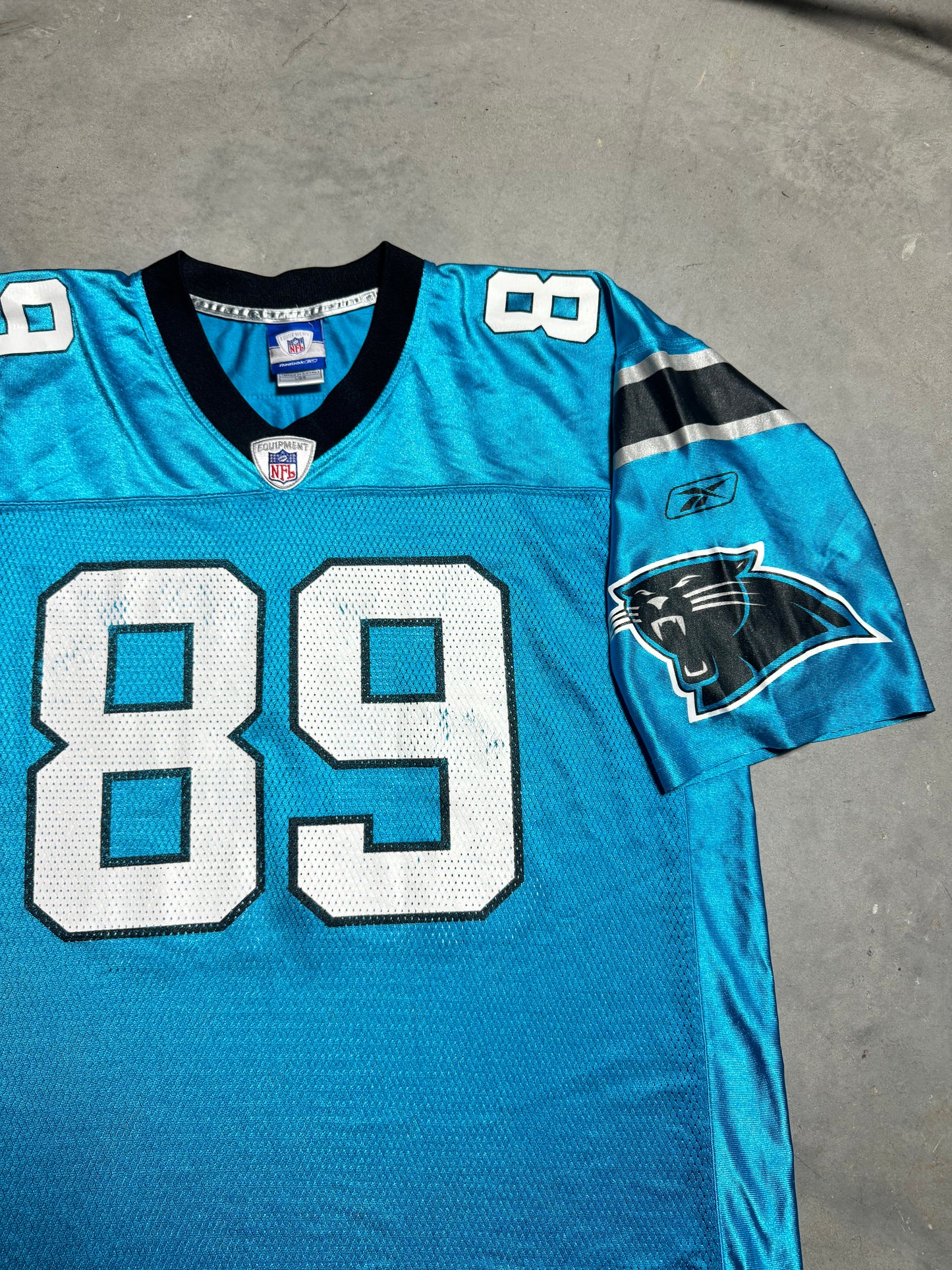 00’s Carolina Panthers Steve Smith Electric Blue Alternate Reebok NFL Jersey (Large)