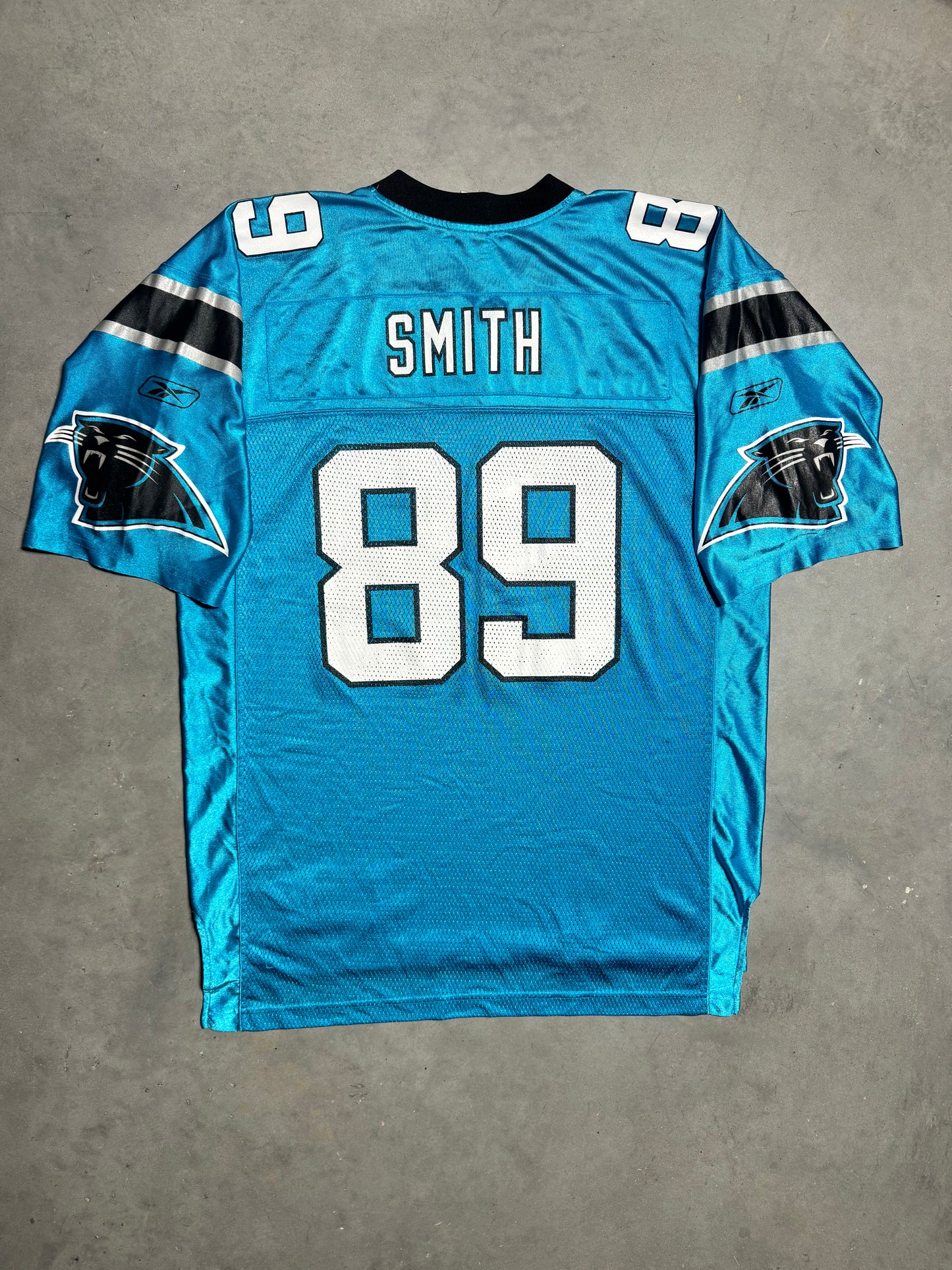 00’s Carolina Panthers Steve Smith Electric Blue Alternate Reebok NFL Jersey (Large)