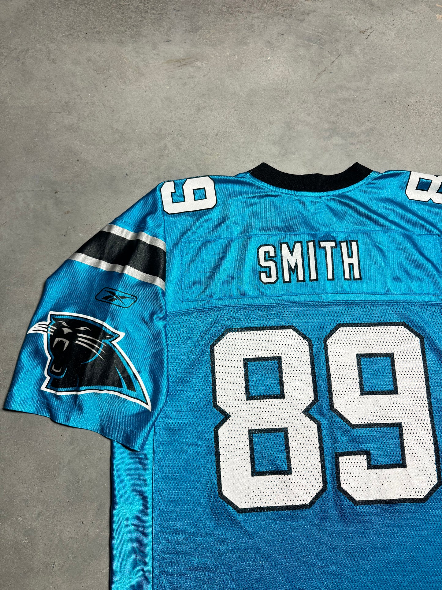 00’s Carolina Panthers Steve Smith Electric Blue Alternate Reebok NFL Jersey (Large)