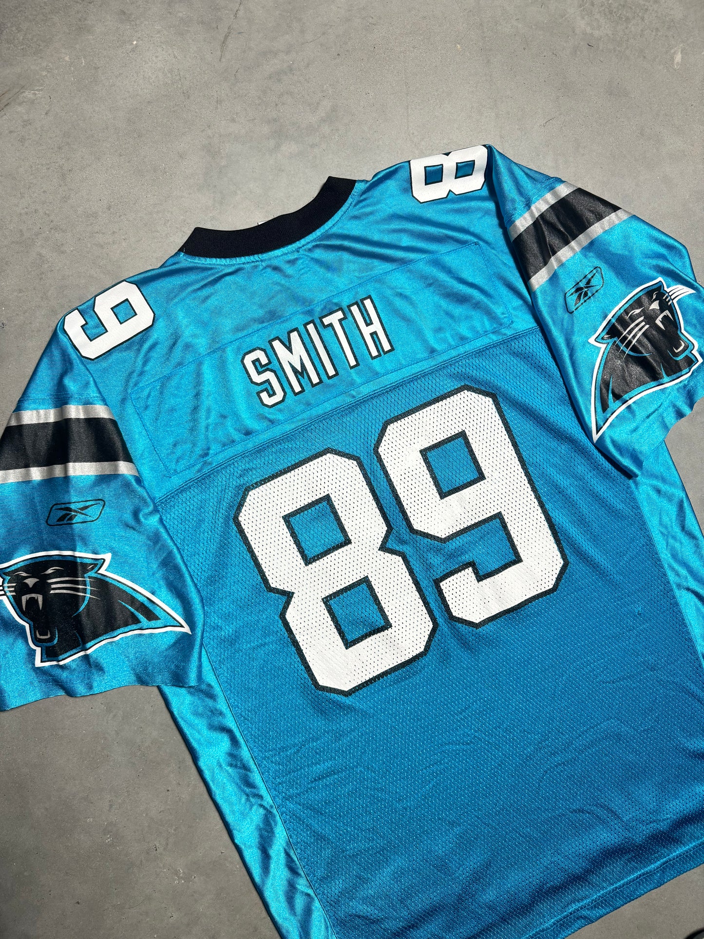 00’s Carolina Panthers Steve Smith Electric Blue Alternate Reebok NFL Jersey (Large)