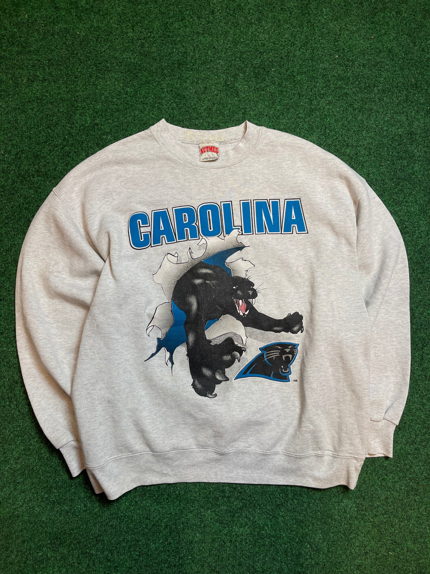 1993 Carolina Panthers Vintage Nutmeg Mills NFL Breakthrough Crewneck (XL)