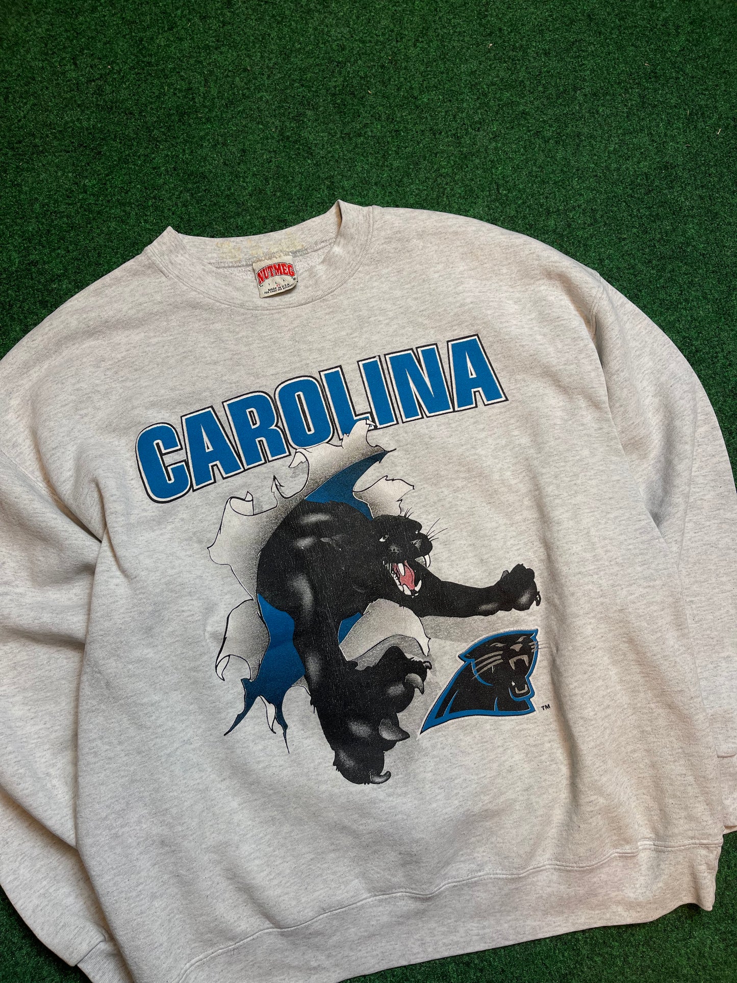 1993 Carolina Panthers Vintage Nutmeg Mills NFL Breakthrough Crewneck (XL)