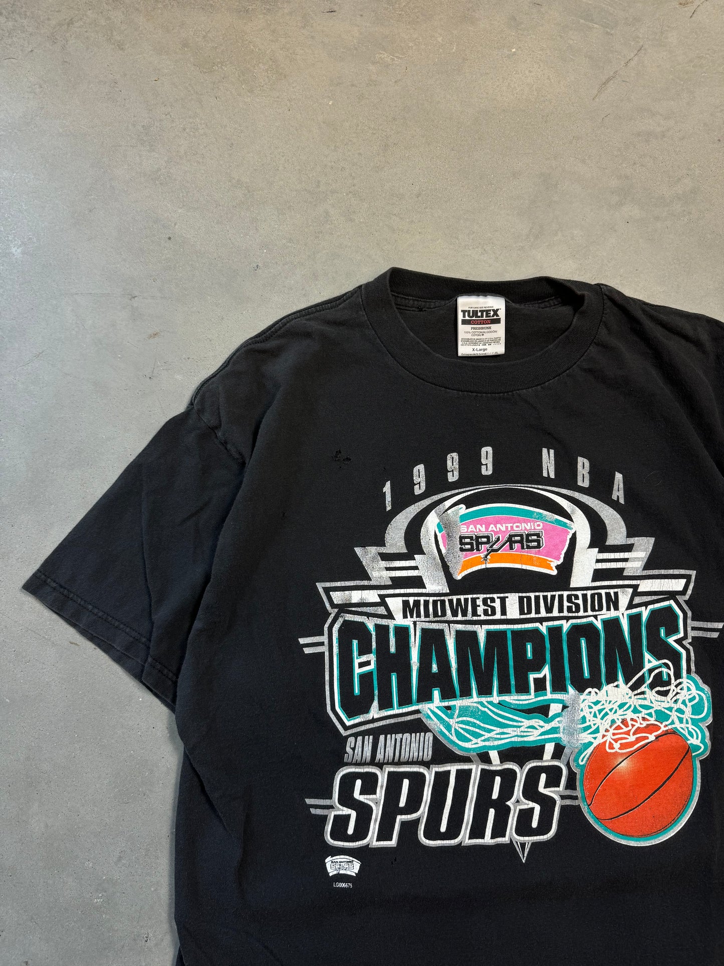 1999 San Antonio Spurs Vintage Midwest Division Champions NBA Tee (XL)