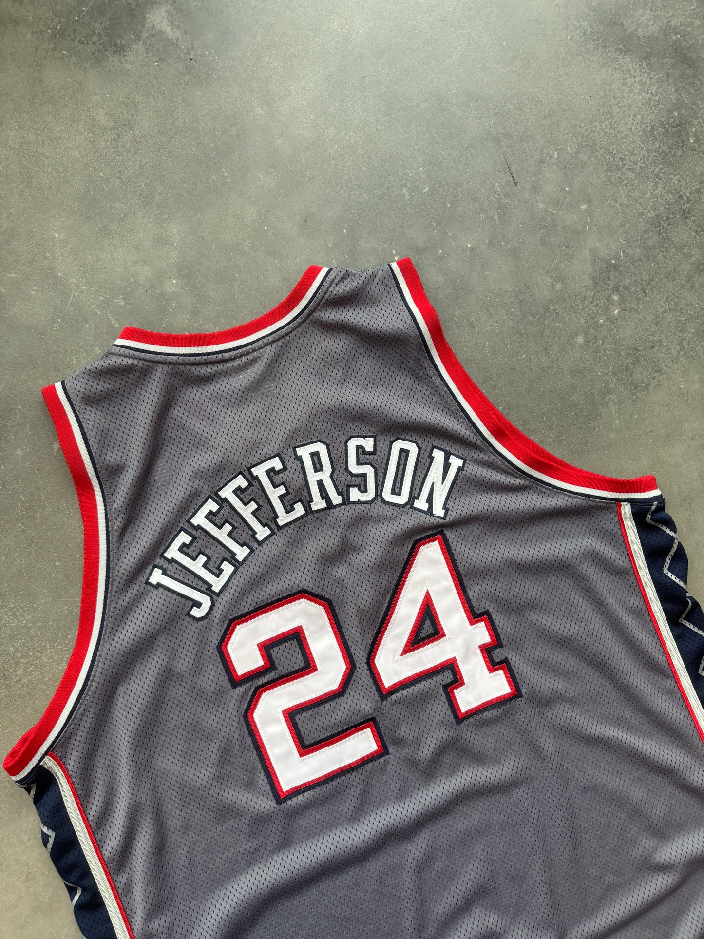 00’s New Jersey Nets Richard Jefferson Vintage Grey Alternate Reebok NBA Authentic Jersey (56/XXXL)