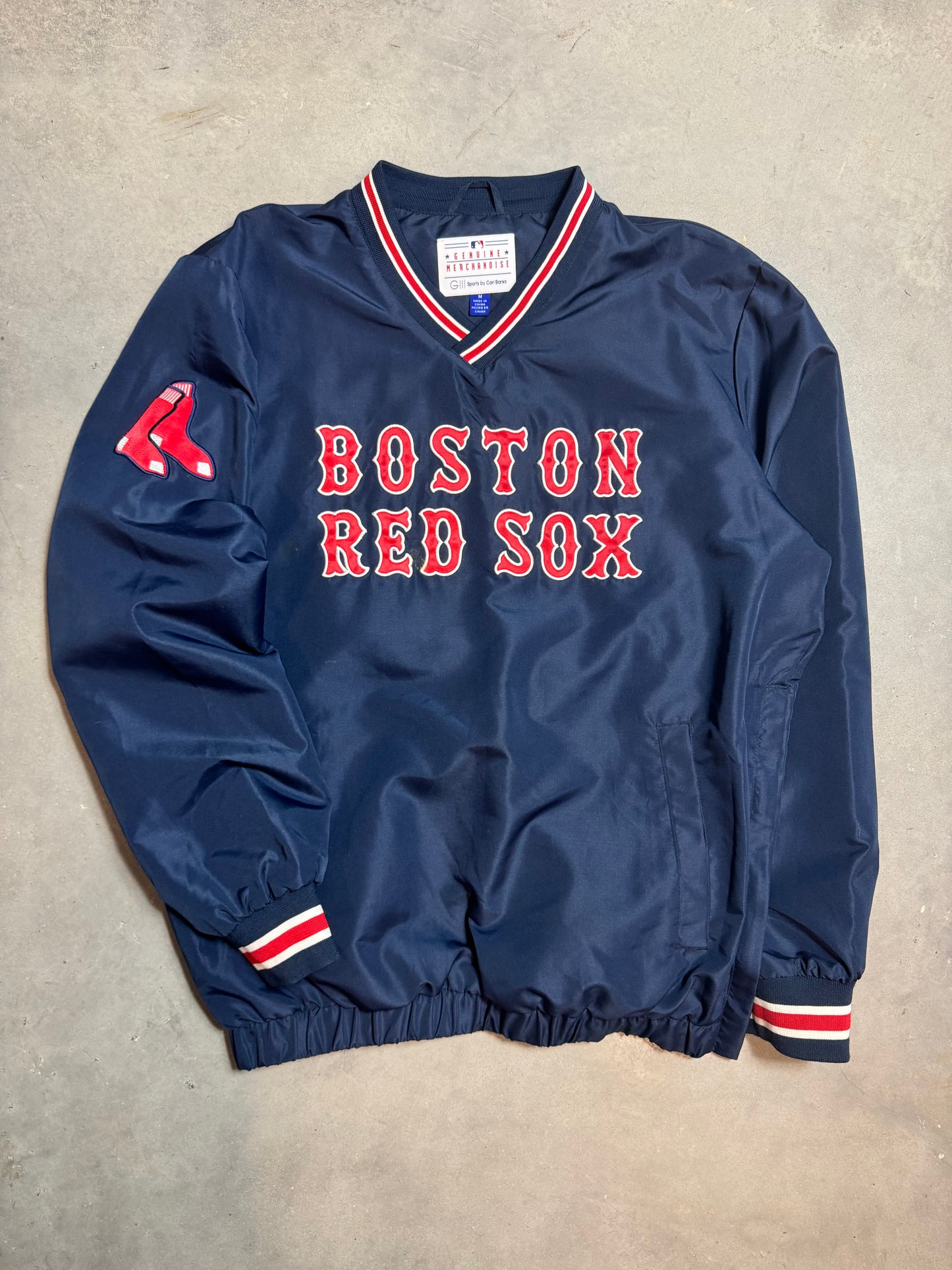 00’s Boston Red Sox Embroidered MLB Baseball Pullover (Medium)