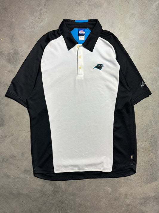 00’s Carolina Panthers Vintage Reebok Colorblocked NFL Polo Collared Shirt (Large)