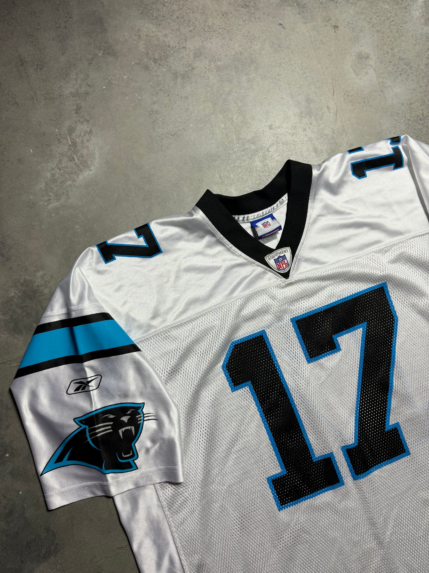 00’s Carolina Panthers Jake Delhomme Vintage White Reebok NFL Jersey (XXXL)