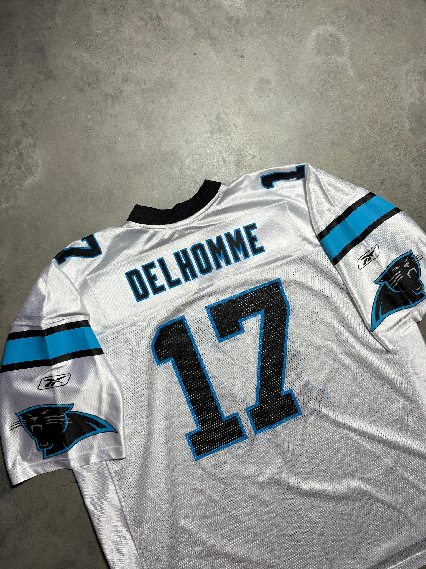 00’s Carolina Panthers Jake Delhomme Vintage White Reebok NFL Jersey (XXXL)