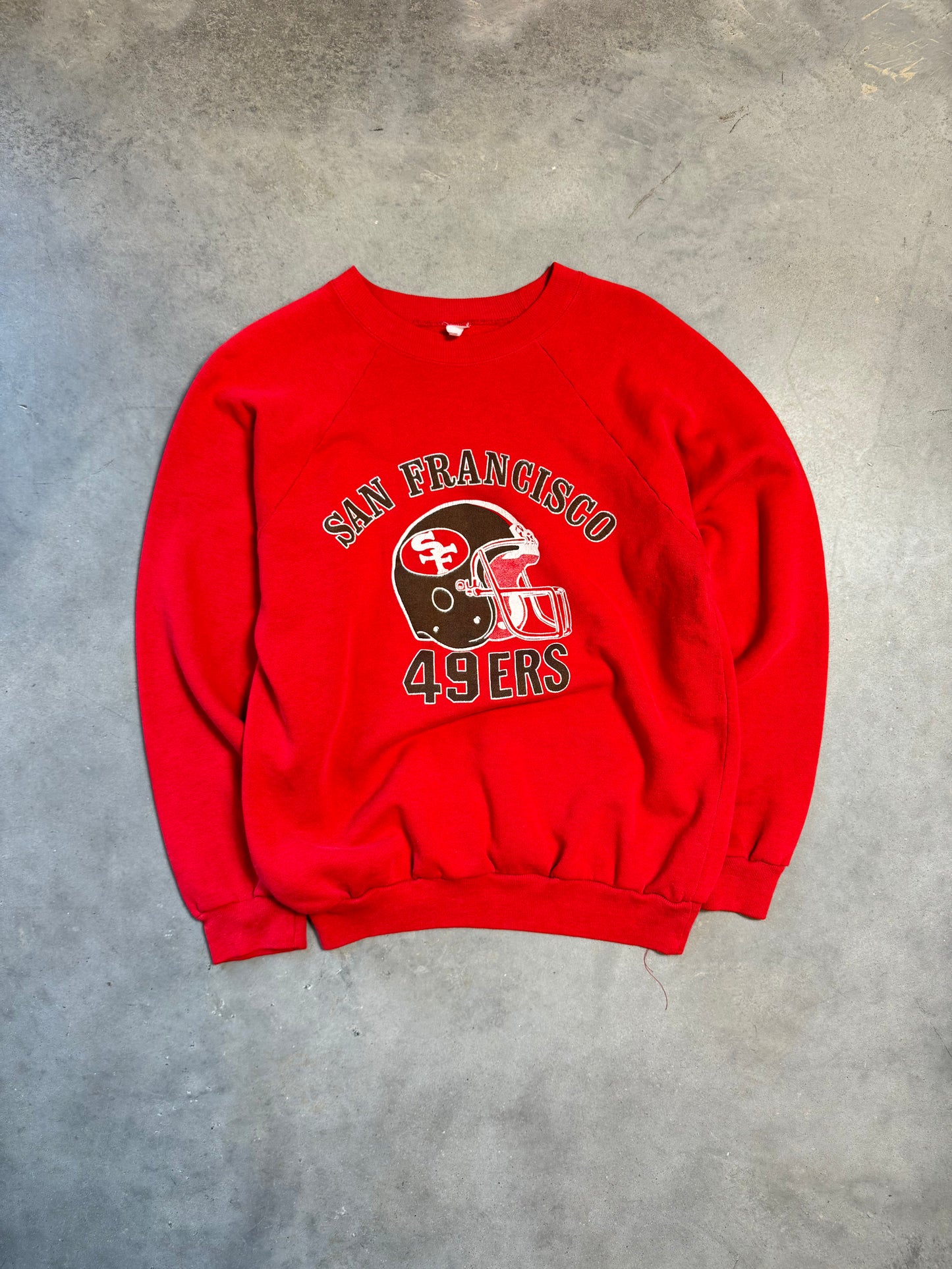 80’s San Francisco 49ers Vintage Red NFL Crewneck (Medium)