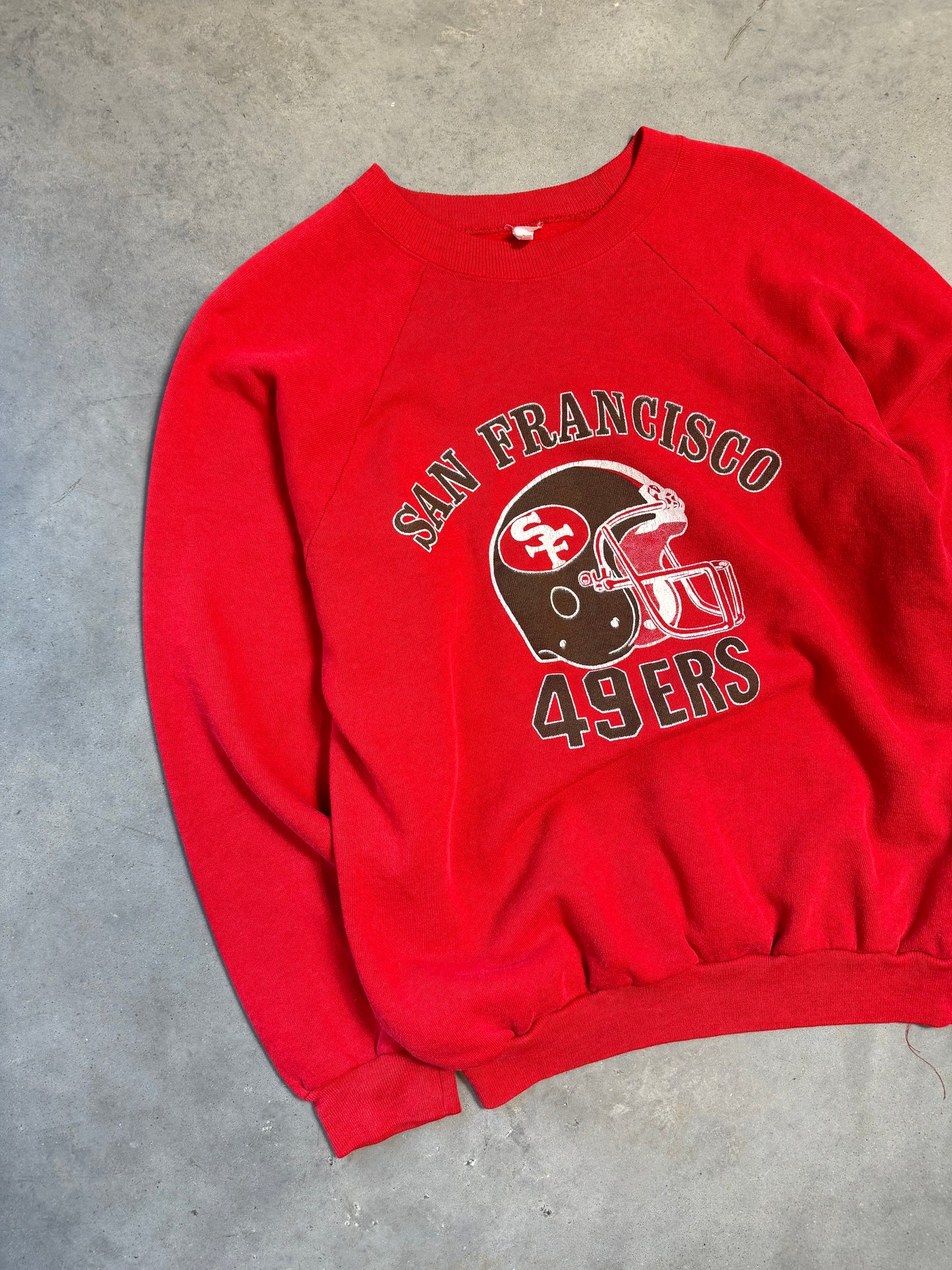 80’s San Francisco 49ers Vintage Red NFL Crewneck (Medium)