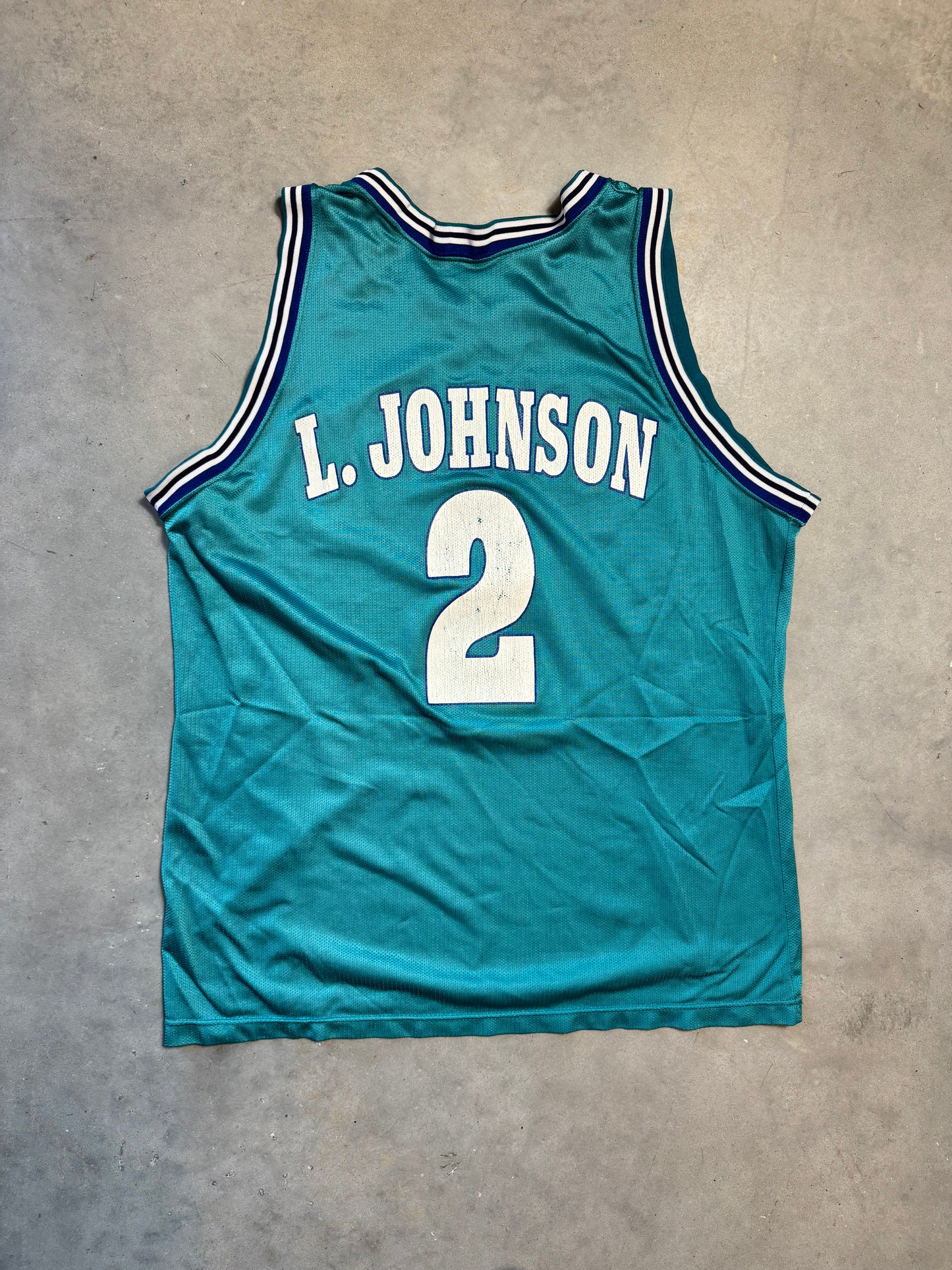 90’s Charlotte Hornets Larry Johnson Vintage Champion NBA Jersey (