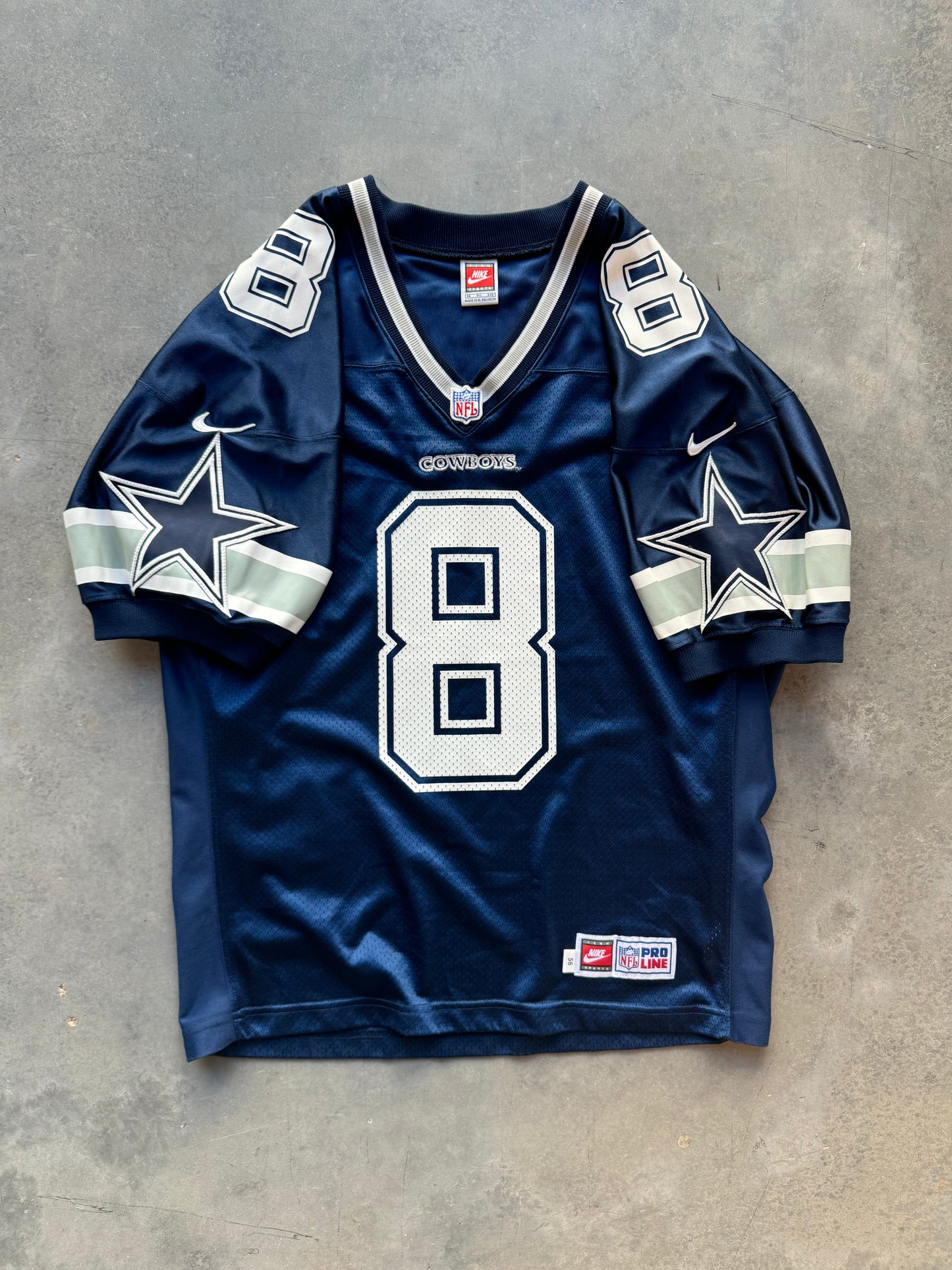 1996 Dallas Cowboys Troy Aikman Vintage Nike Blue NFL Pro Line Authentic Jersey (XL)