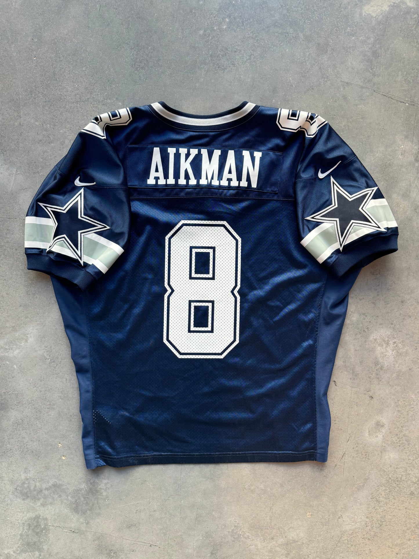 1996 Dallas Cowboys Troy Aikman Vintage Nike Blue NFL Pro Line Authentic Jersey (XL)