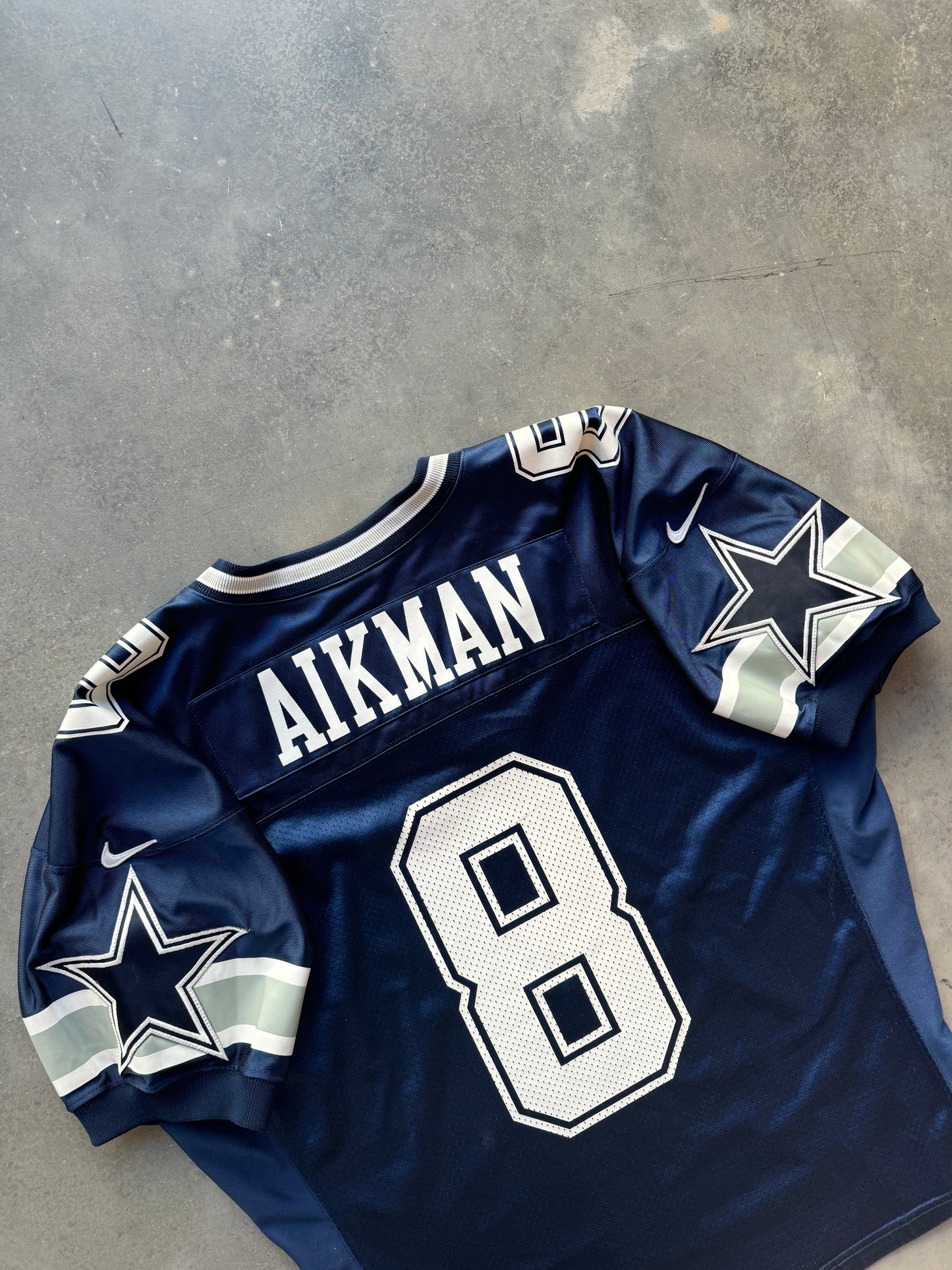 1996 Dallas Cowboys Troy Aikman Vintage Nike Blue NFL Pro Line Authentic Jersey (XL)