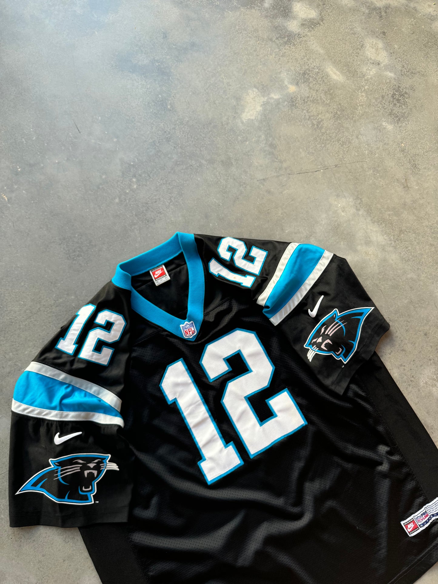 1996 Carolina Panthers Kerry Collins Vintage Black Nike Fully Embroidered NFL Authentic Jersey (56/XXL)