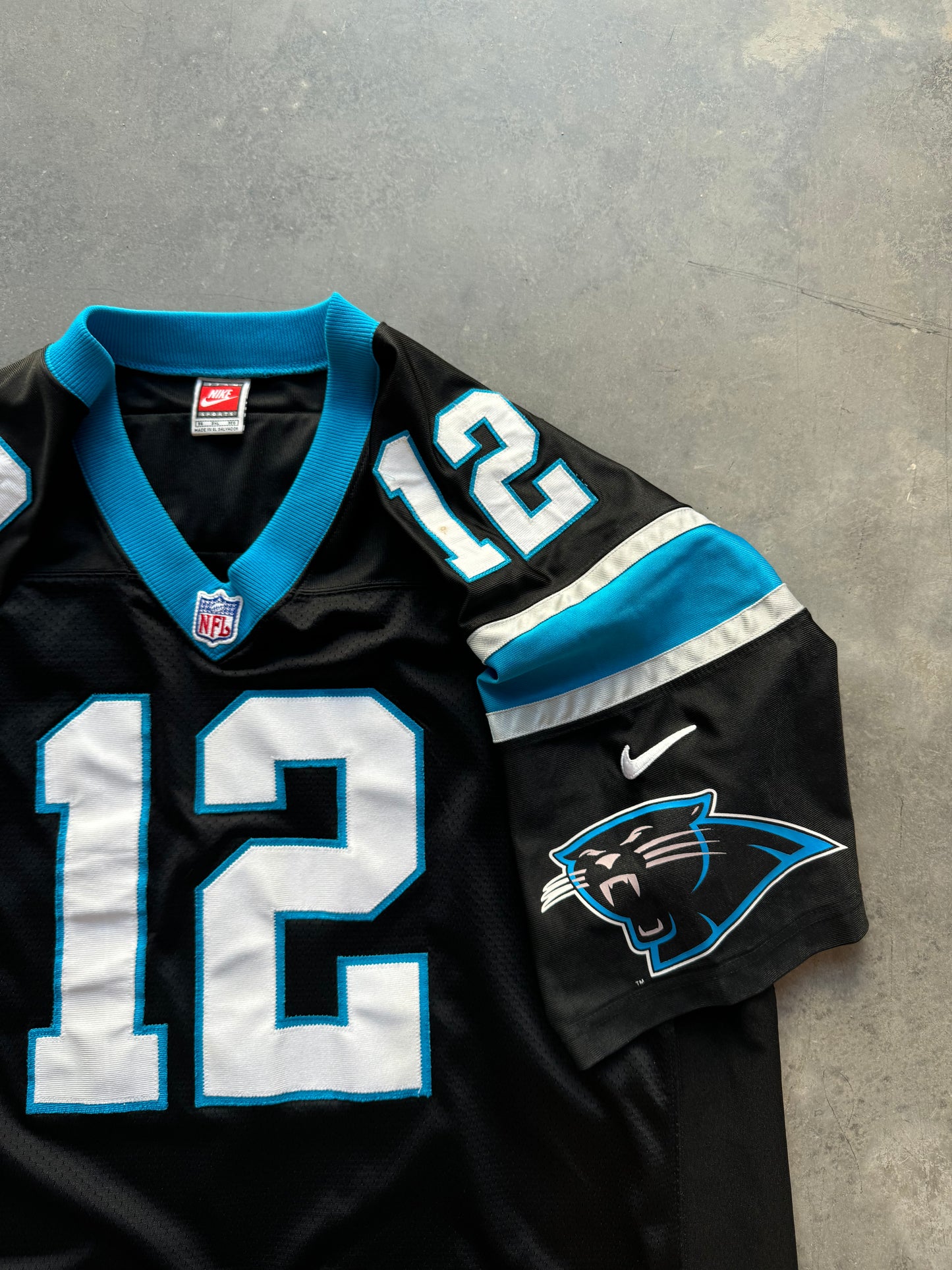 1996 Carolina Panthers Kerry Collins Vintage Black Nike Fully Embroidered NFL Authentic Jersey (56/XXL)