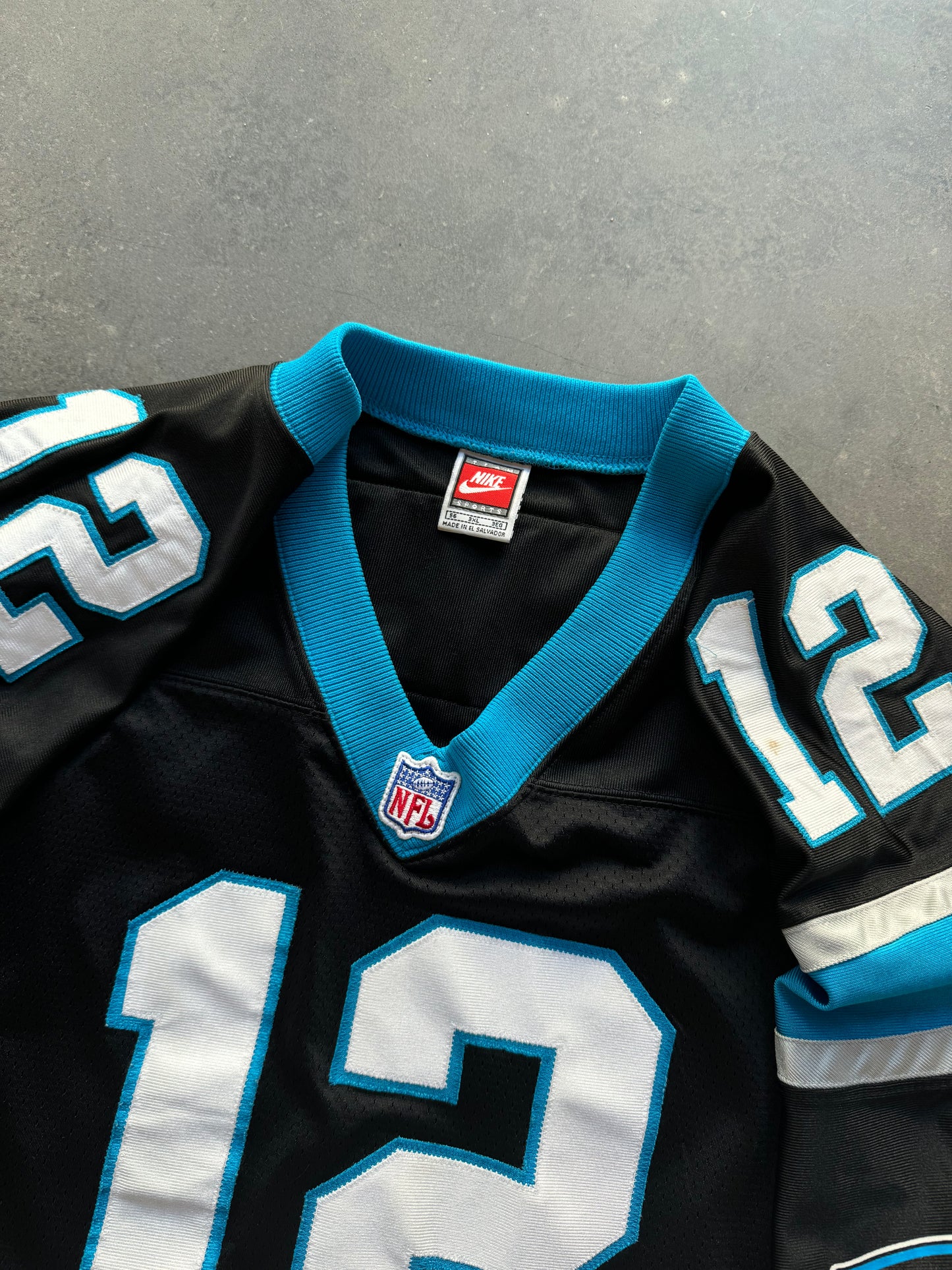 1996 Carolina Panthers Kerry Collins Vintage Black Nike Fully Embroidered NFL Authentic Jersey (56/XXL)