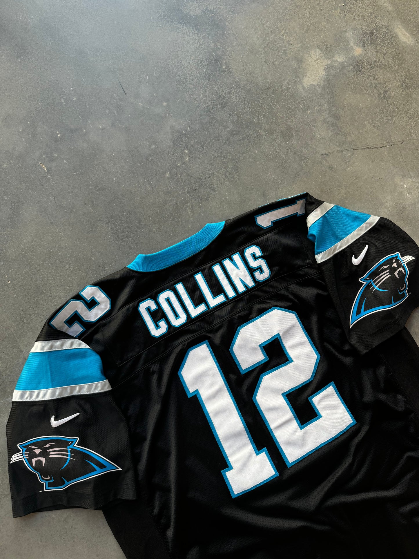 1996 Carolina Panthers Kerry Collins Vintage Black Nike Fully Embroidered NFL Authentic Jersey (56/XXL)