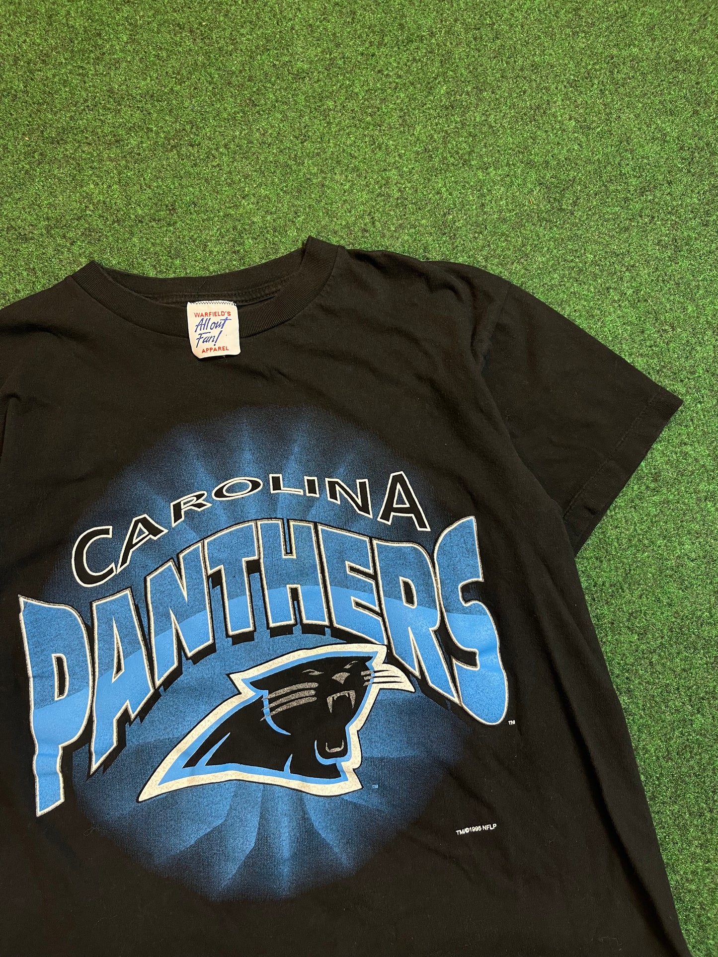 1995 Carolina Panthers Vintage NFL Burst Graphic Tee (Medium)