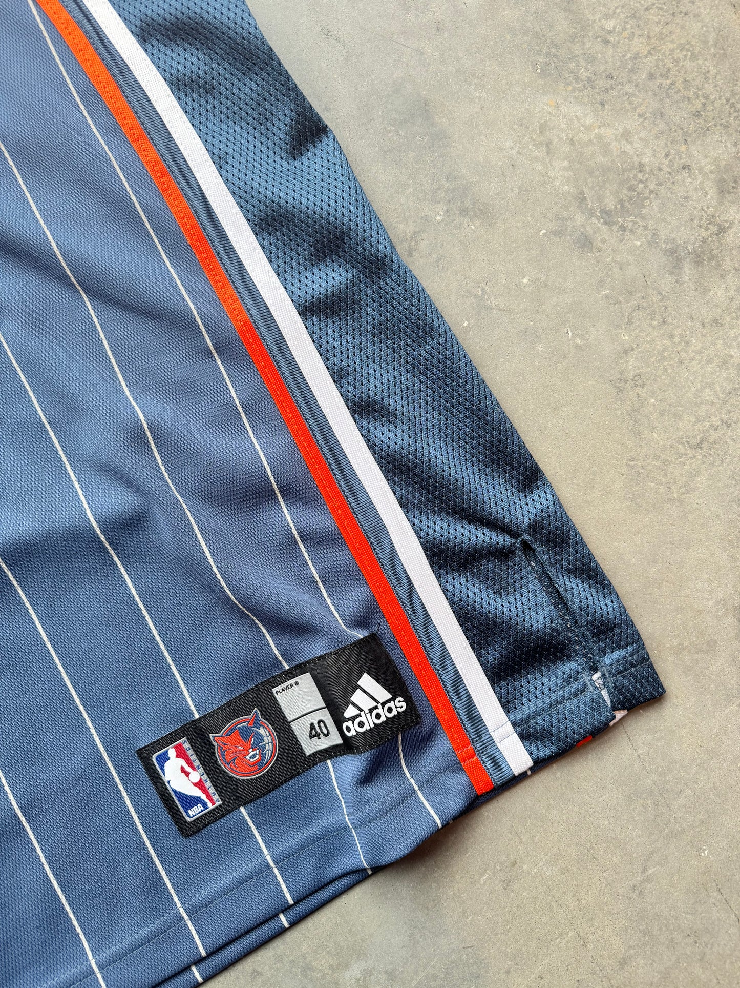 2009/2010 Charlotte Bobcats Vintage Blue Pinstriped Blank Customizable NBA Authentic Jersey (40/Medium)