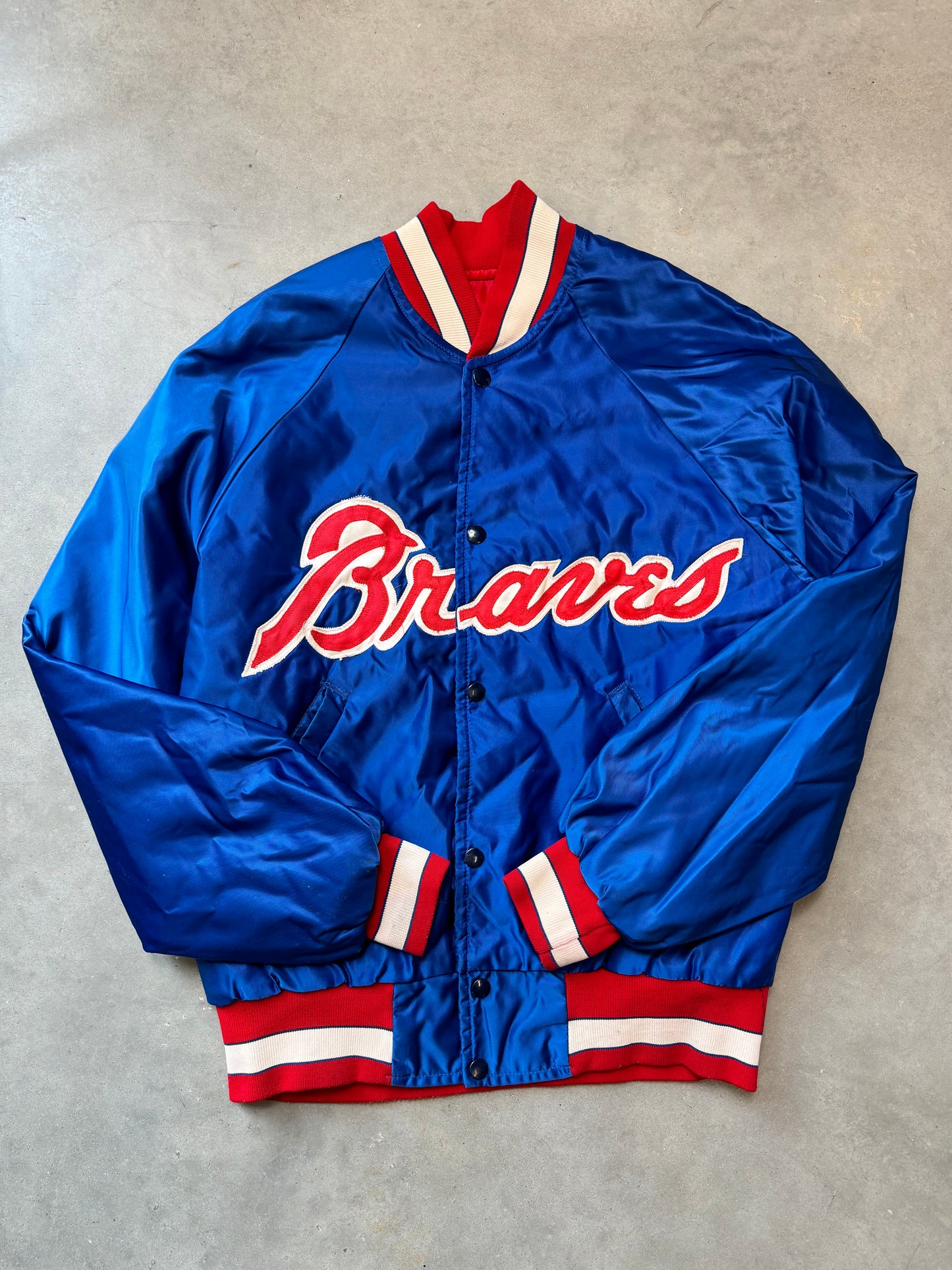 80’s Vintage Atlanta Braves Starter Satin MLB Bomber Jacket (Large)