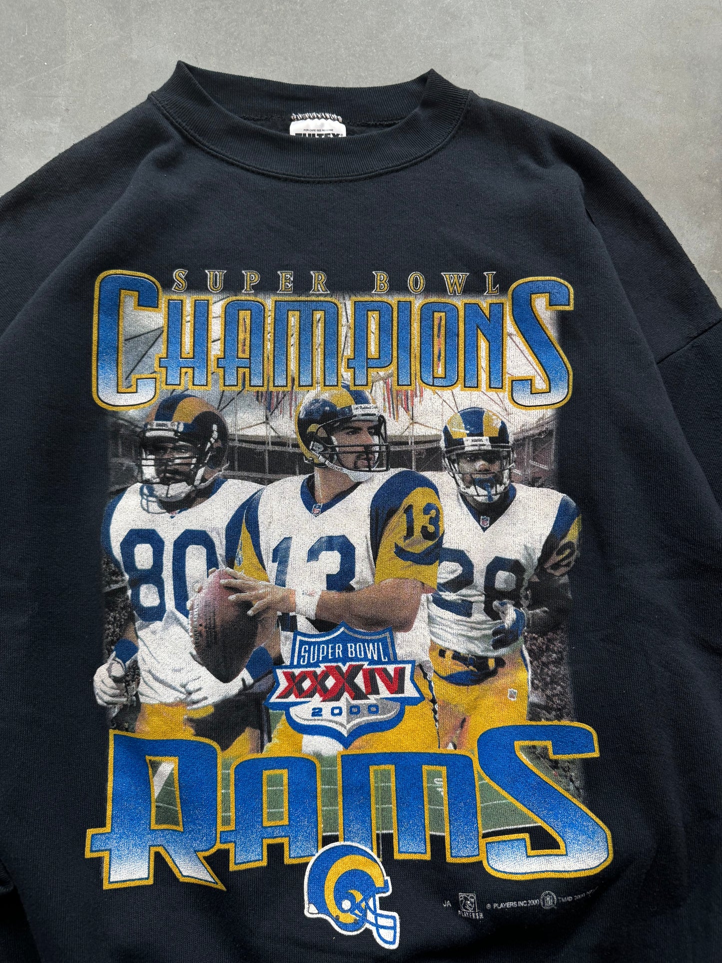 2000 St. Louis Rams Super Bowl XXXIV Champions Vintage Star Players NFL Crewneck - Deadstock (XL)