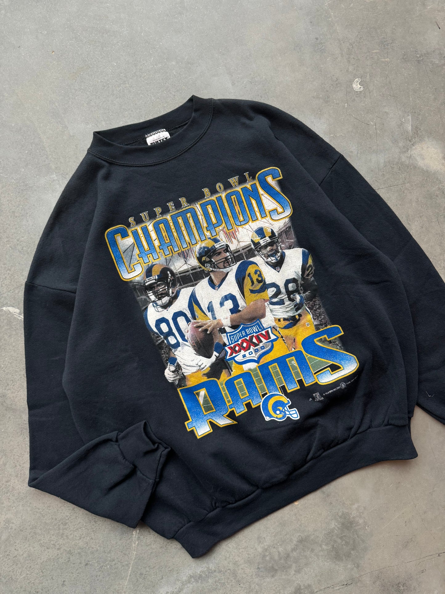 2000 St. Louis Rams Super Bowl XXXIV Champions Vintage Star Players NFL Crewneck - Deadstock (XL)