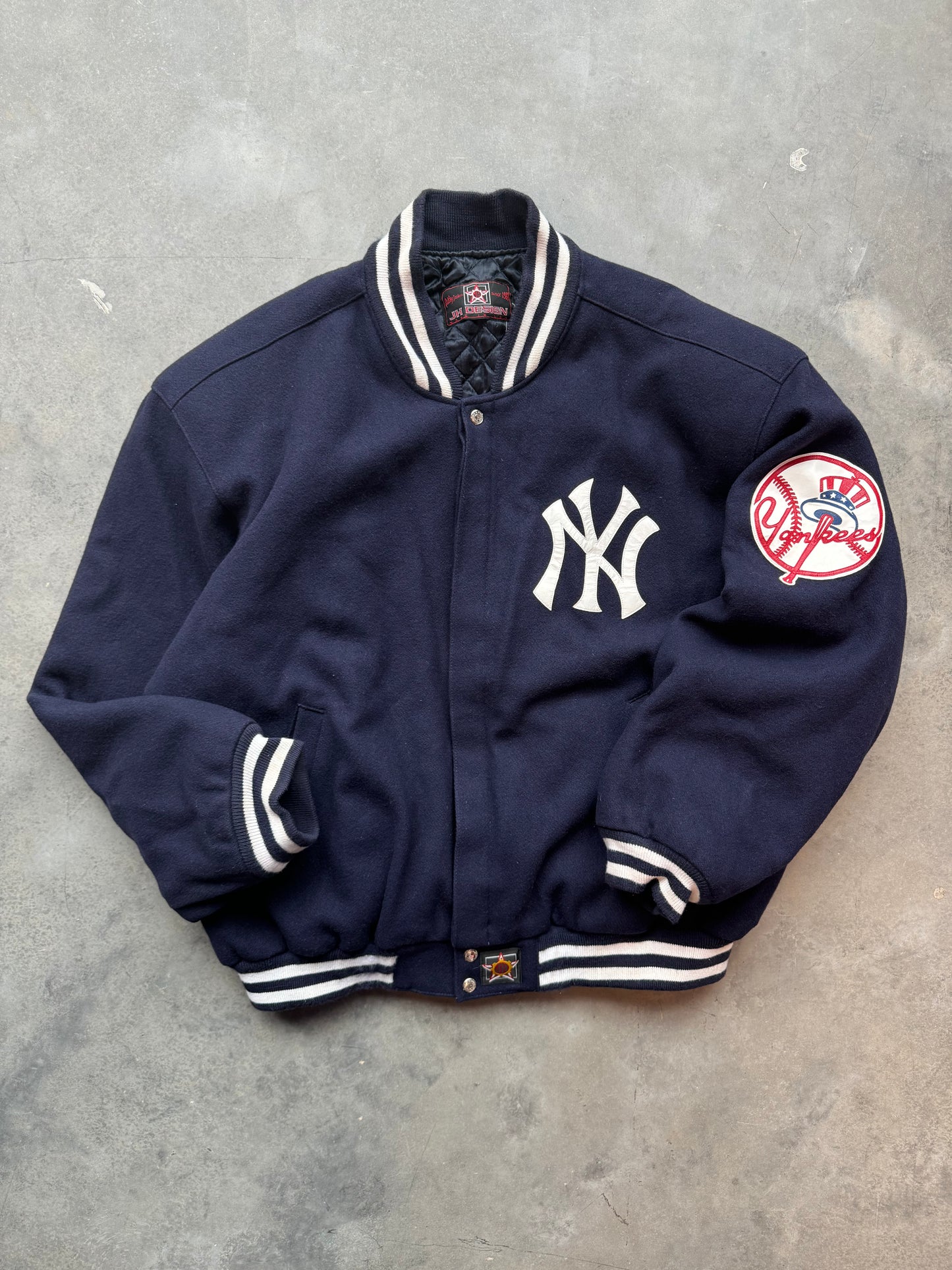 00’s New York Yankees Vintage Jeff Hamilton Designs Wool MLB Varsity Jacket (XXL)