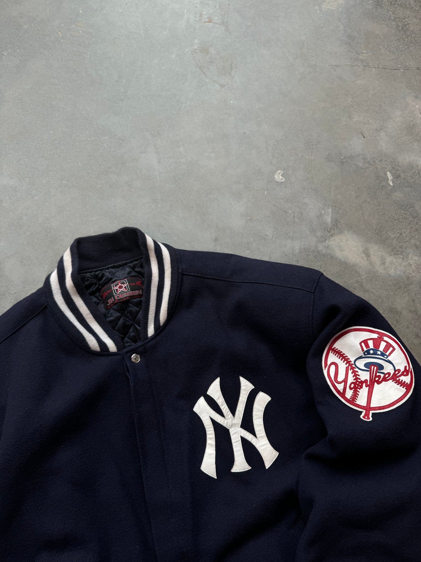 00’s New York Yankees Vintage Jeff Hamilton Designs Wool MLB Varsity Jacket (XXL)