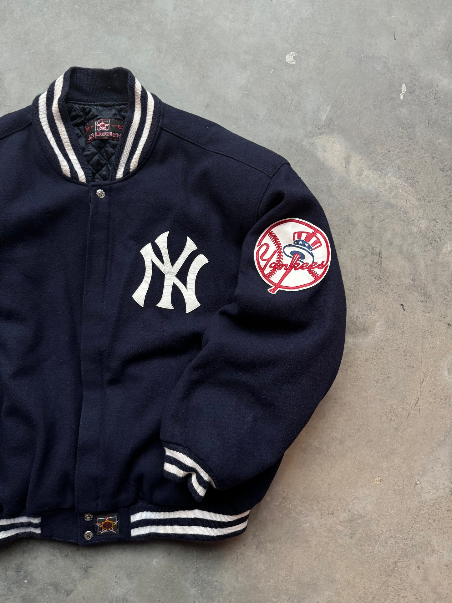 00’s New York Yankees Vintage Jeff Hamilton Designs Wool MLB Varsity Jacket (XXL)