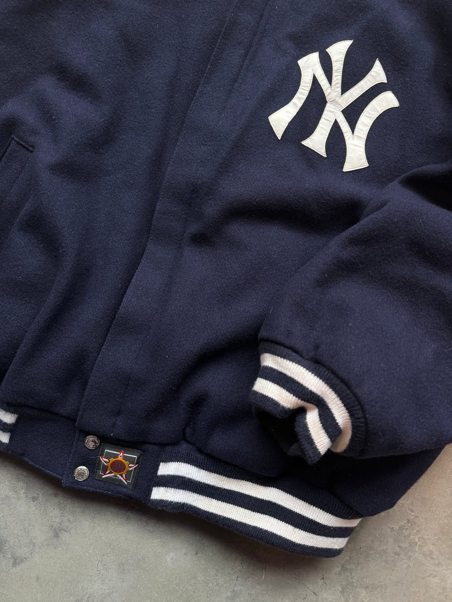 00’s New York Yankees Vintage Jeff Hamilton Designs Wool MLB Varsity Jacket (XXL)