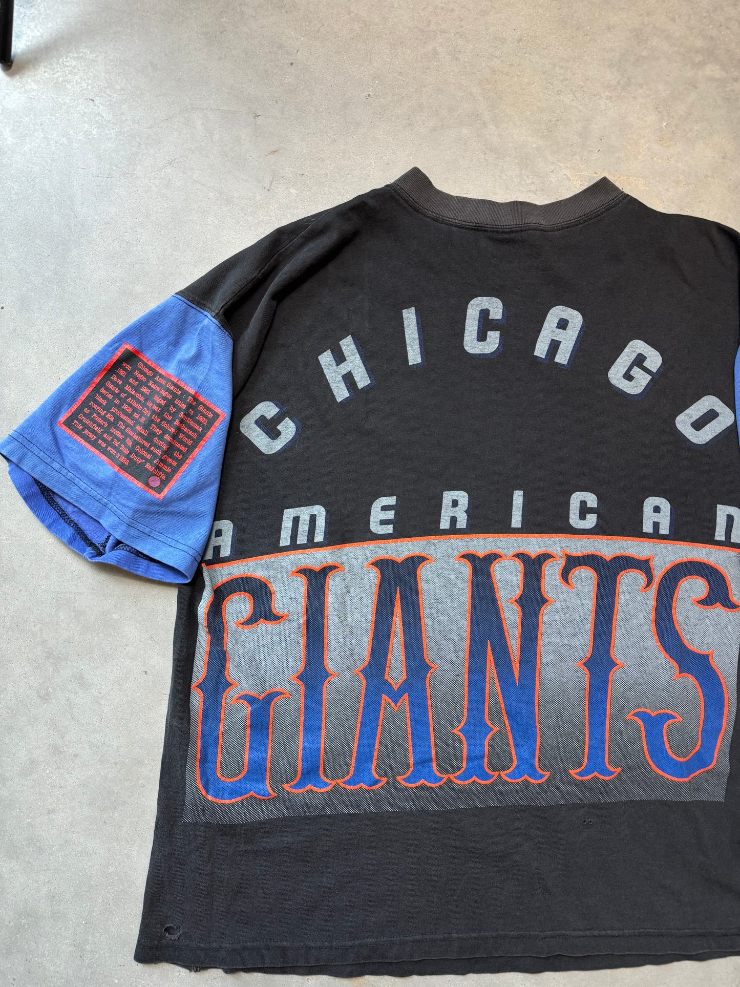 90’s Chicago Black American Giants Vintage Negro League Baseball Big Logo Tee (XL)