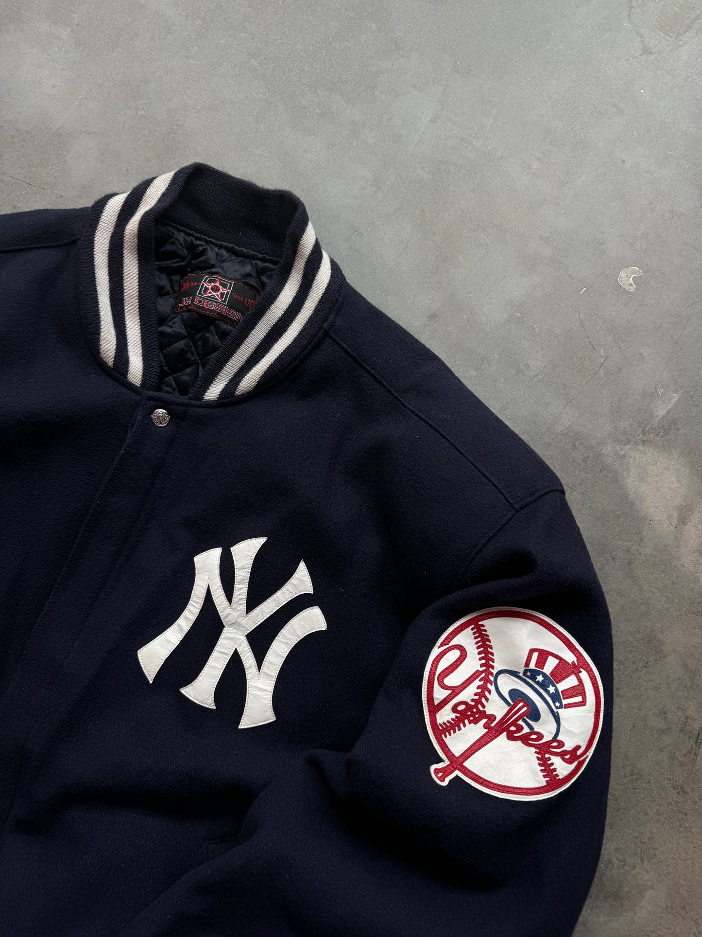 00’s New York Yankees Vintage Jeff Hamilton Designs Wool MLB Varsity Jacket (XXL)