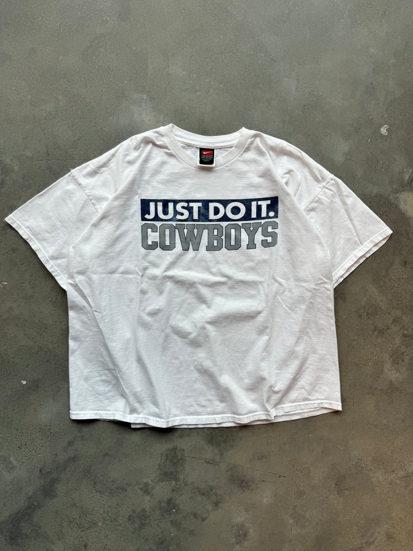 00’s Dallas Cowboys Vintage Nike Just Do It Accolades White NFL Tee (Boxy XXL)