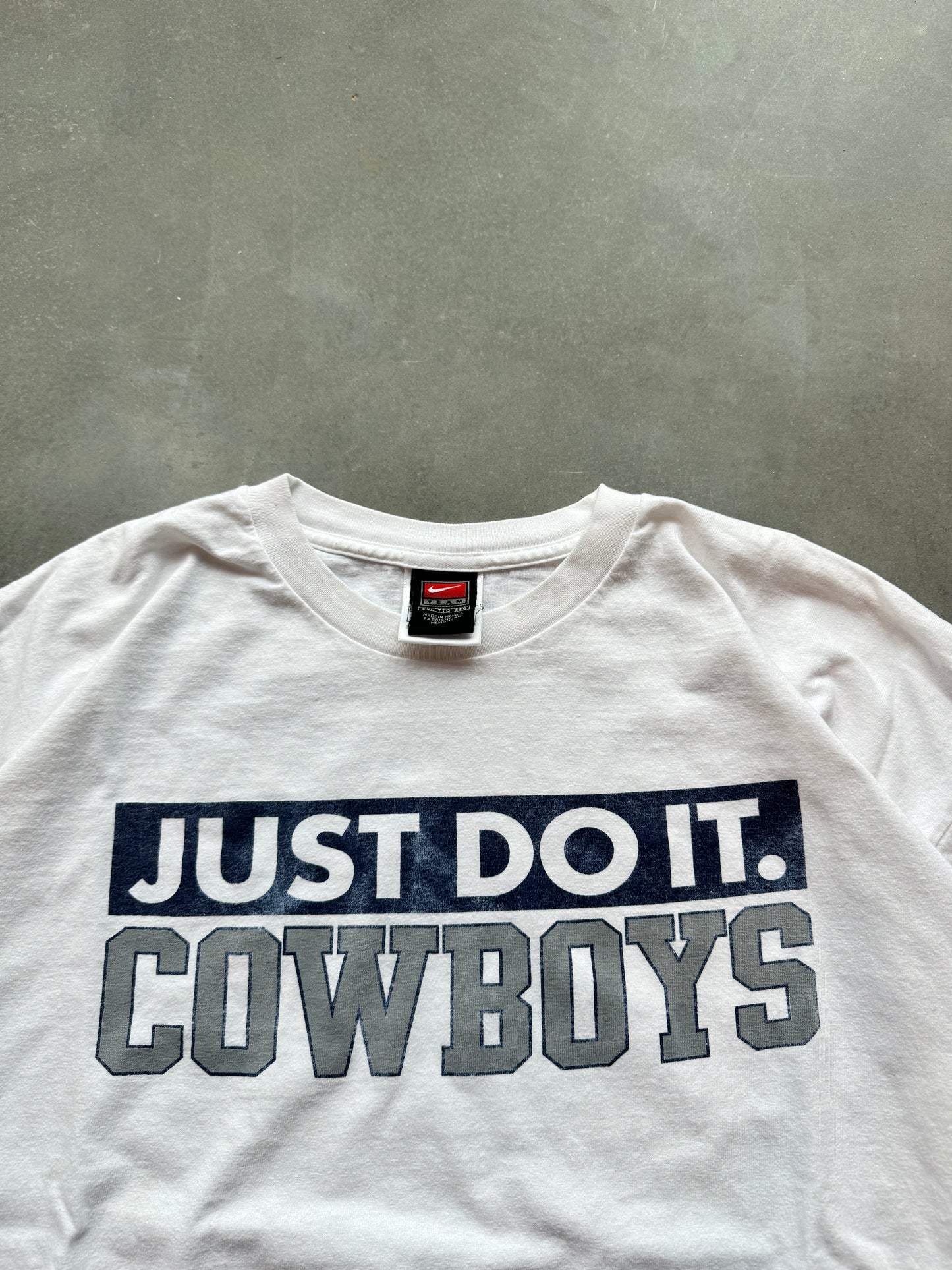 00’s Dallas Cowboys Vintage Nike Just Do It Accolades White NFL Tee (Boxy XXL)