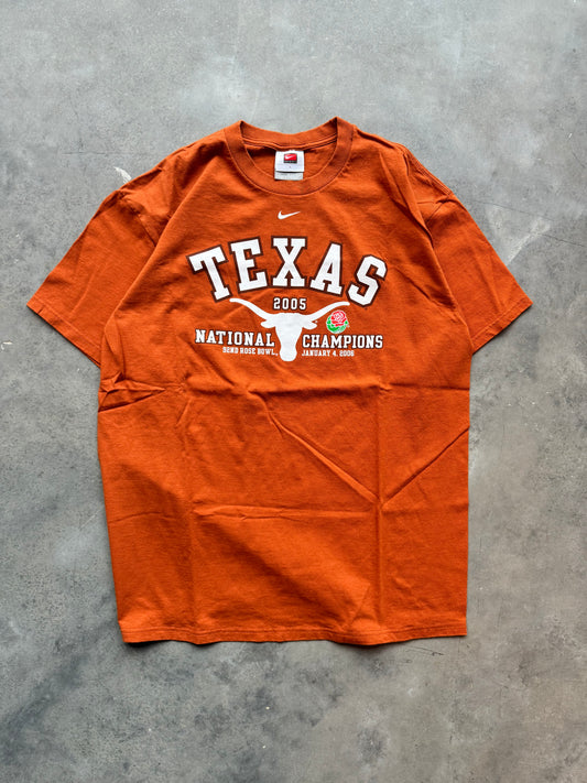 2005 Texas Longhorns National Champions Vintage Orange Nike College Football Tee (Large)