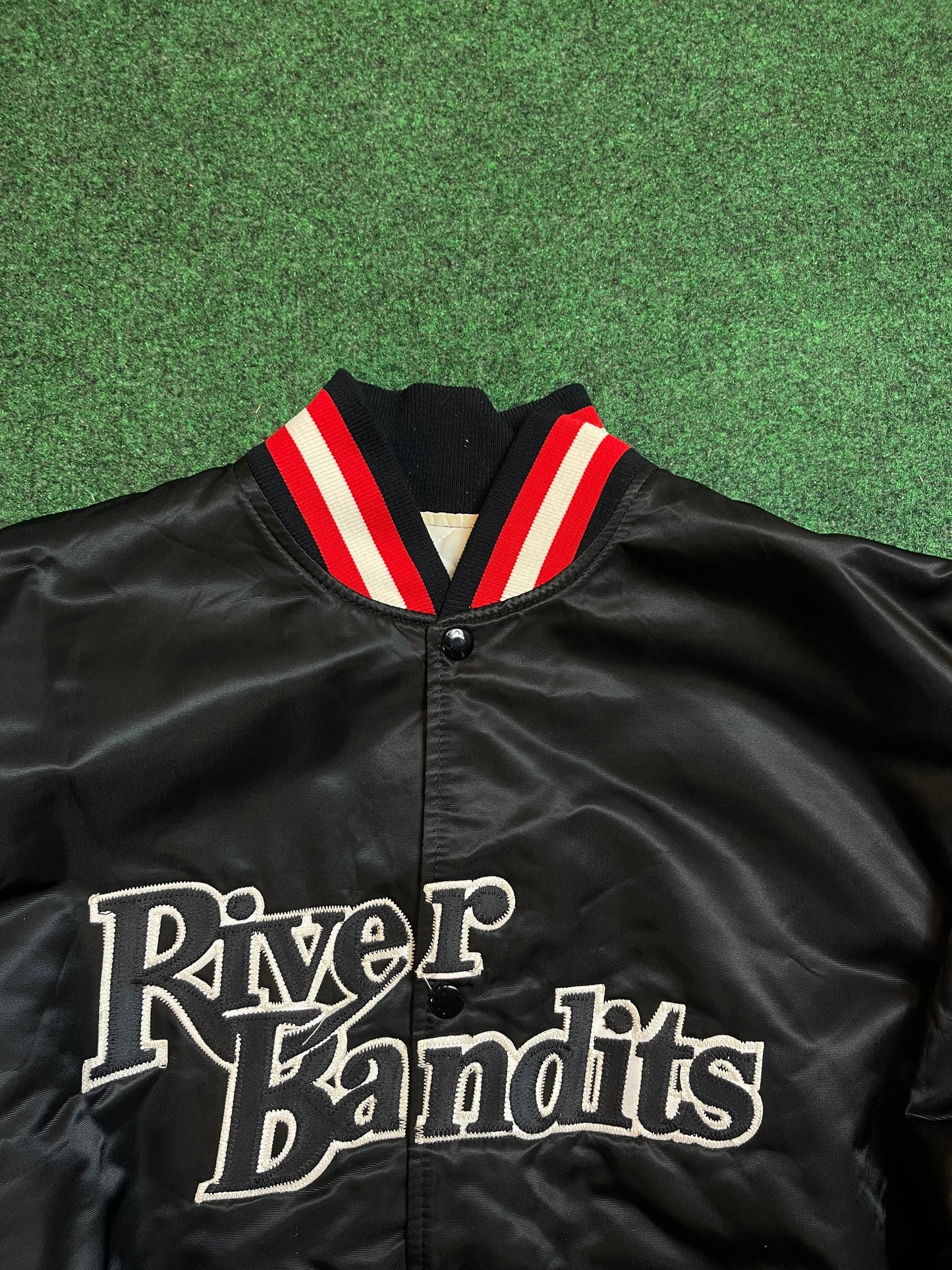 80’s Quad City River Bandits Vintage Minor League Baseball Starter Satin Jacket (XL)