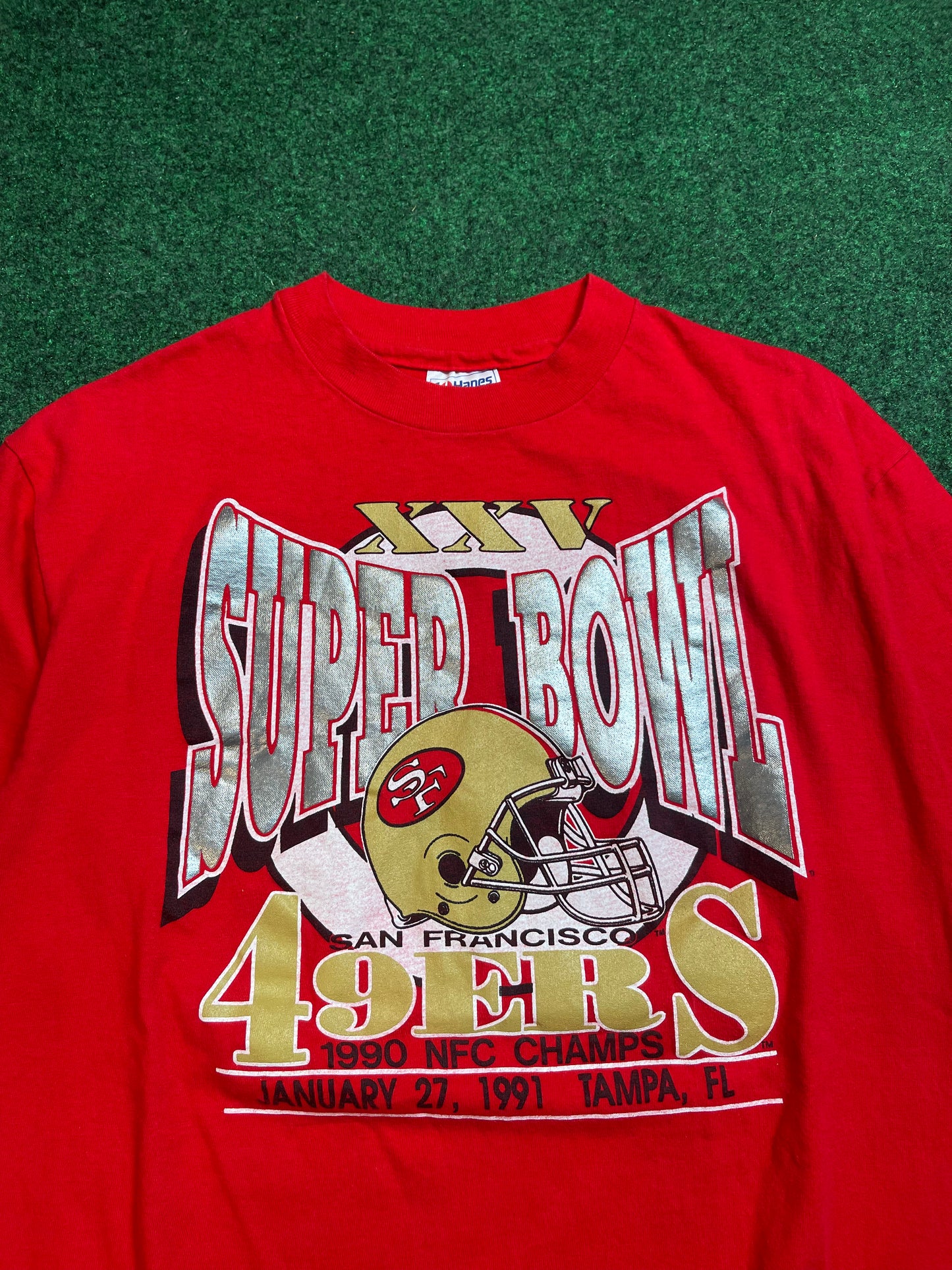 1991 San Francisco 49ers Super Bowl XXV Vintage NFL Tee (Medium)