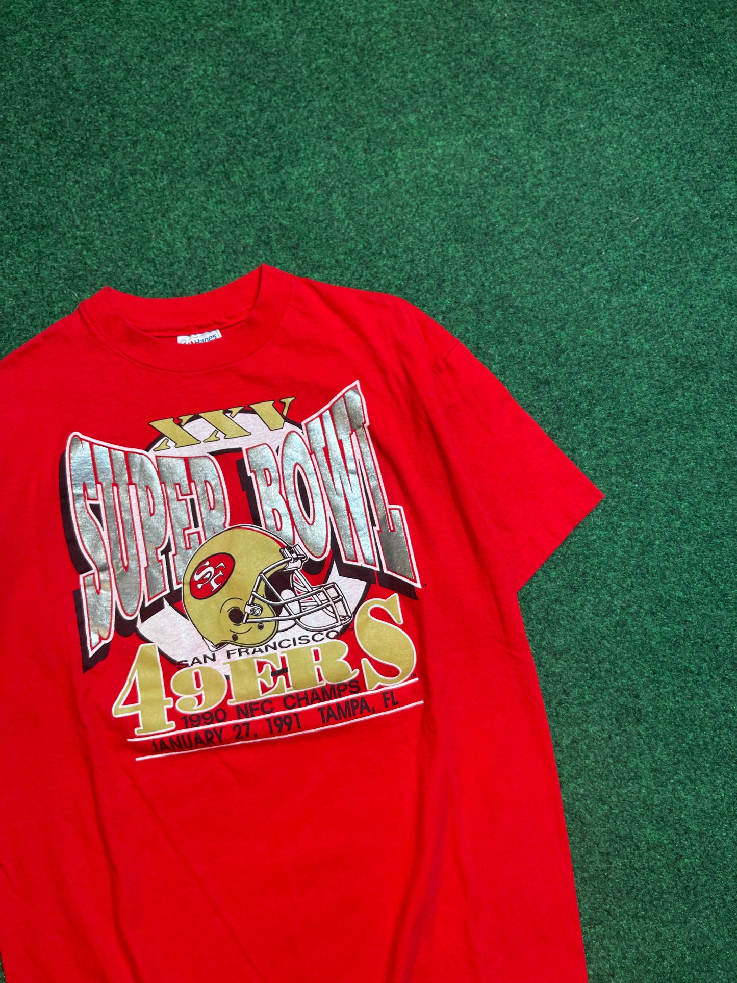 1991 San Francisco 49ers Super Bowl XXV Vintage NFL Tee (Medium)