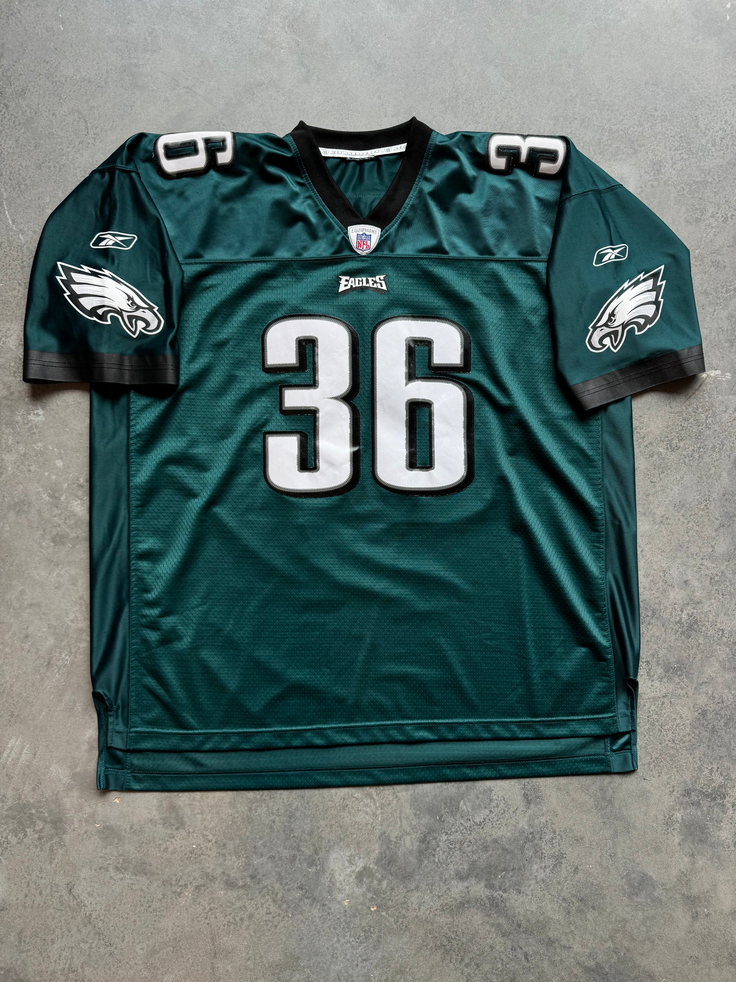 00’s Philadelphia Eagles Brian Westbrook Vintage Midnight Green Reebok Stitched NFL Jersey (XXL)