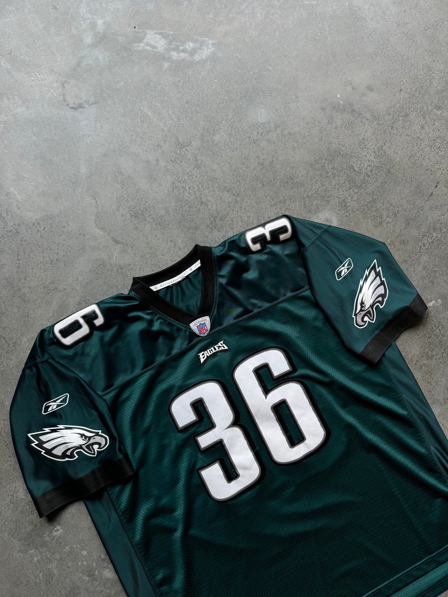 00’s Philadelphia Eagles Brian Westbrook Vintage Midnight Green Reebok Stitched NFL Jersey (XXL)